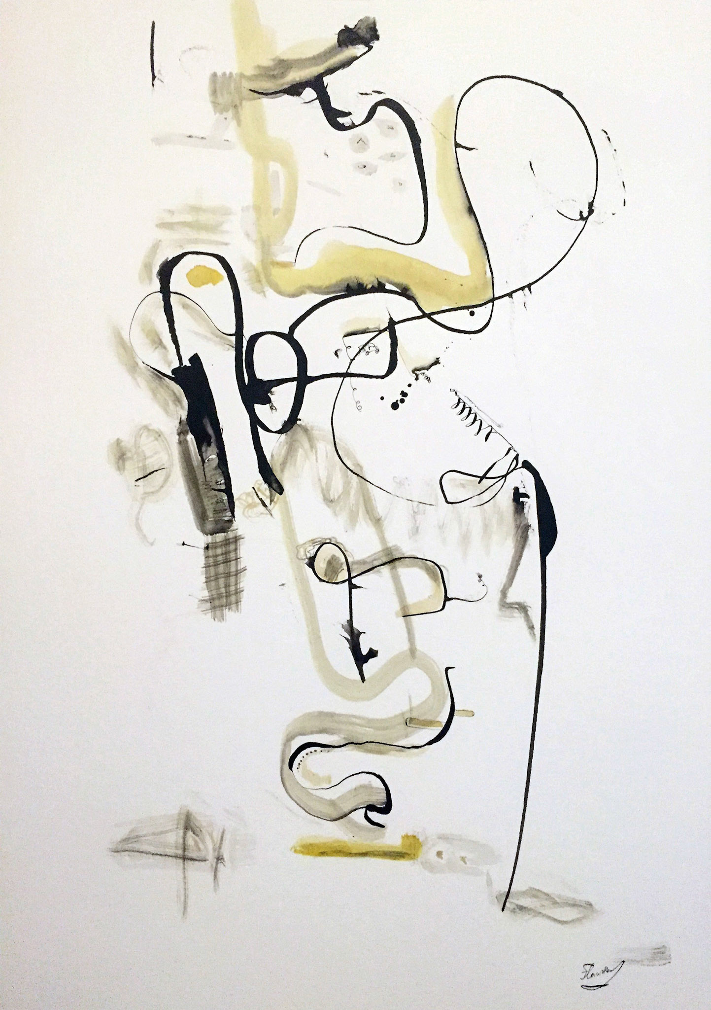 "Savage music" 2018. Ink and acrylic on paper.
