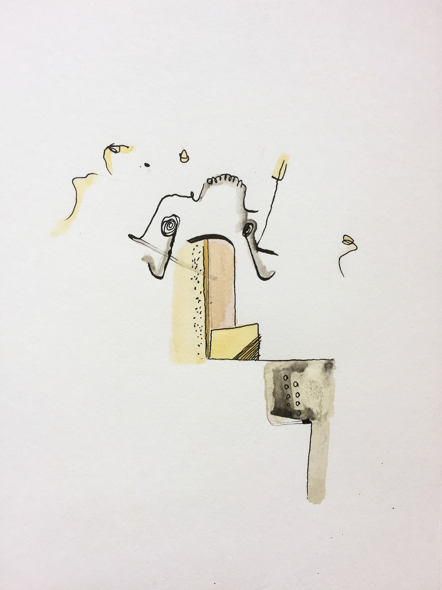"Elefante cosmopolita" 2018. Indian ink on paper .
