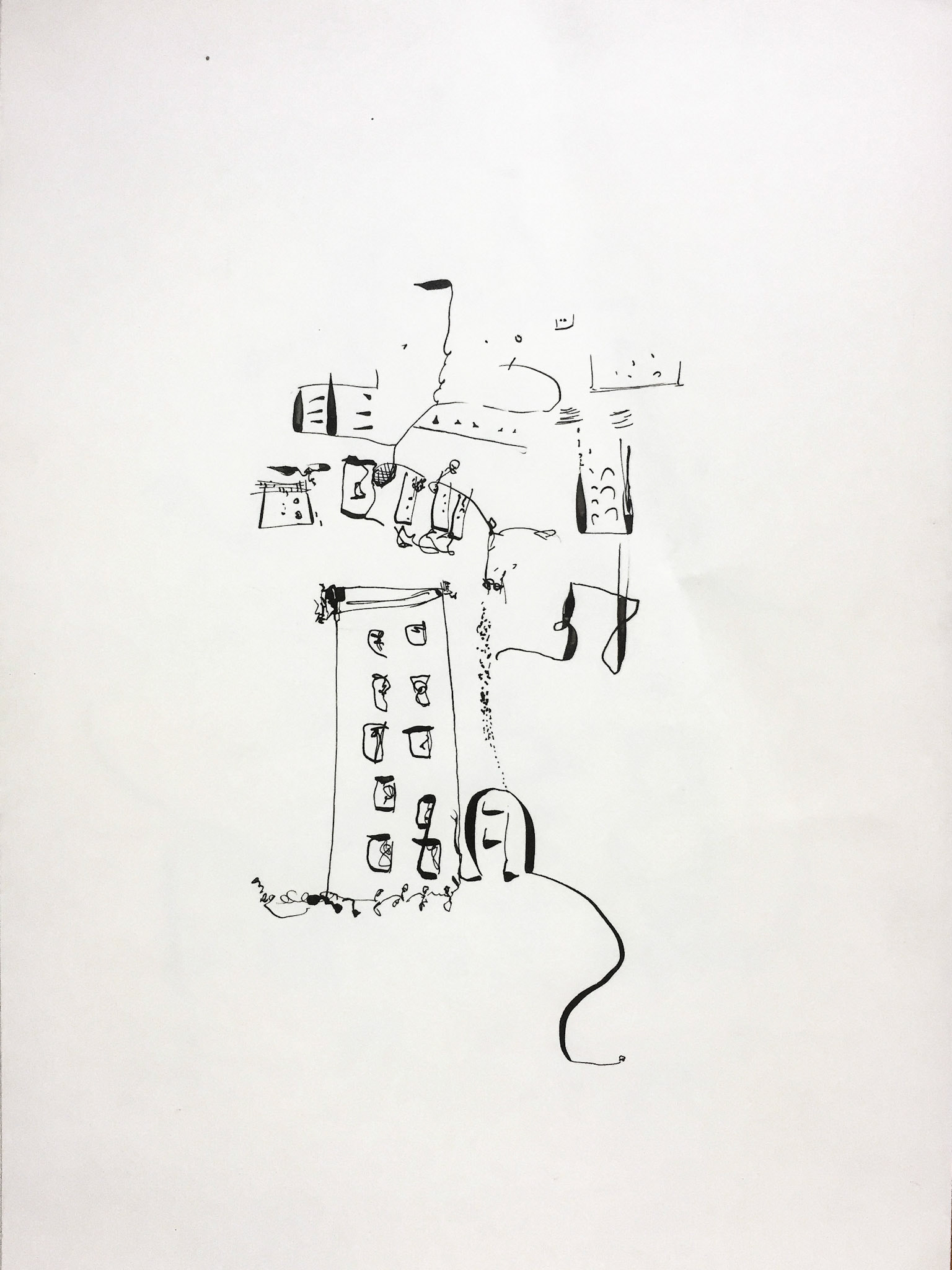 "Otra triste canción" 2018. Indian ink on paper. DIN A5