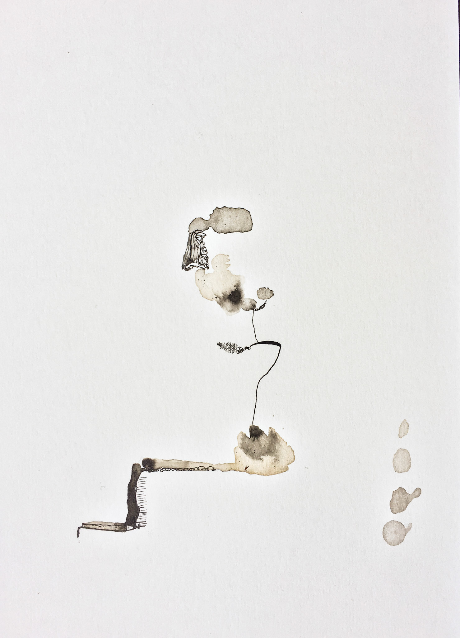 "Winter #3" 2019. Indian ink on paper.