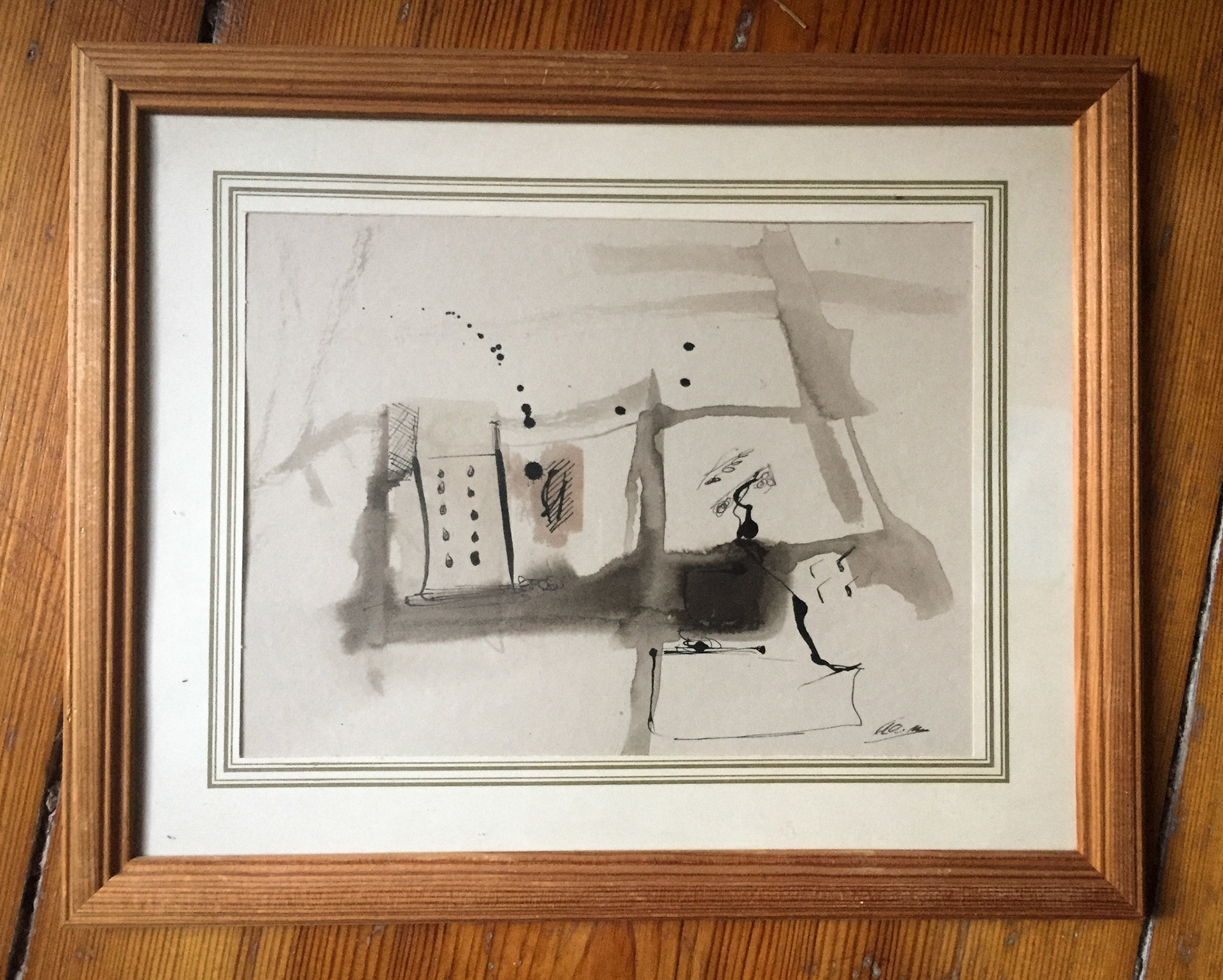 "Raindrop" Indian ink on paper.