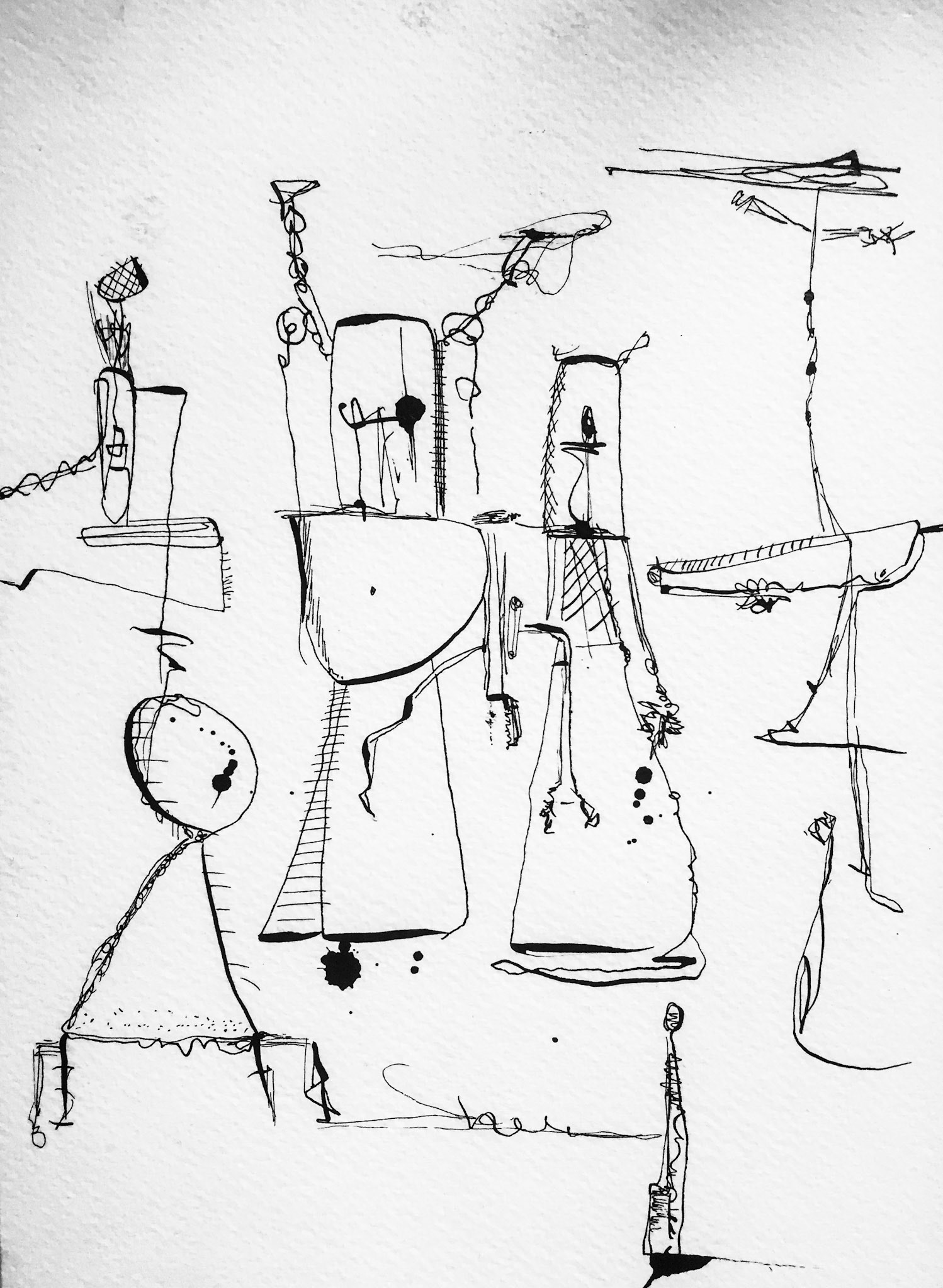 "Married" 2018. Indian ink on paper