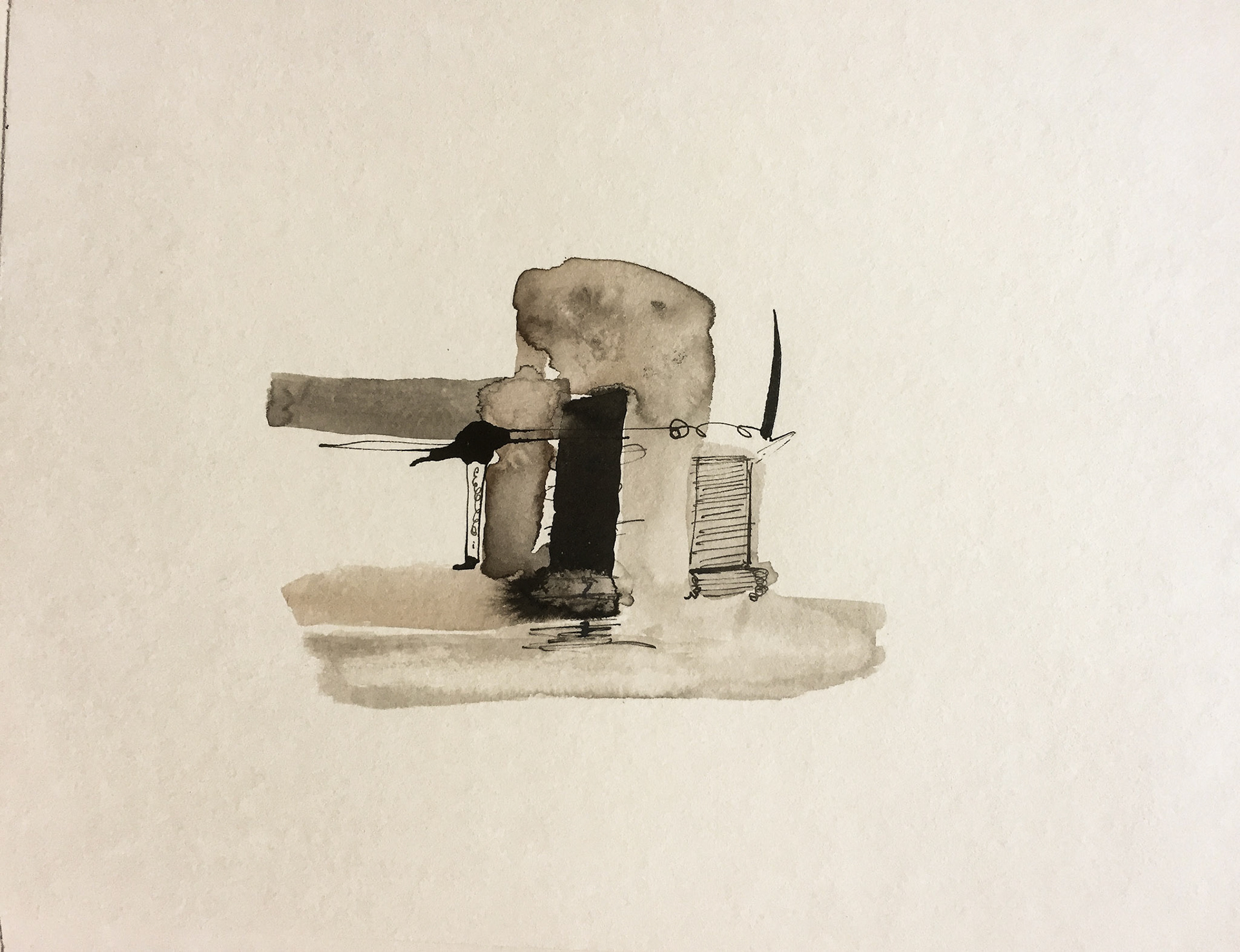 "Smoke" 2018. Indian ink on paper. Berlin 2018. Din A5