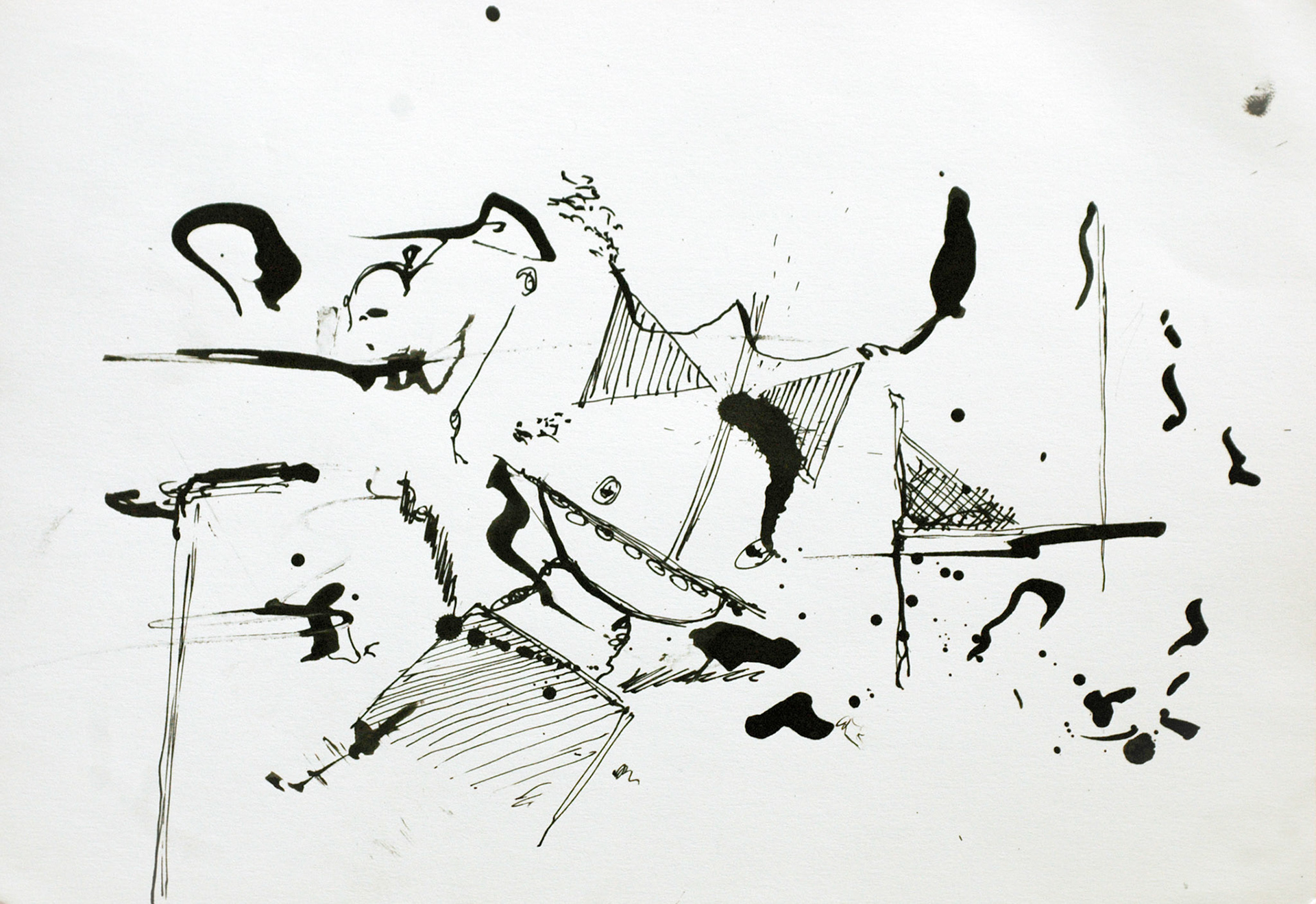 "Moño" 2016. Indian ink on paper.
