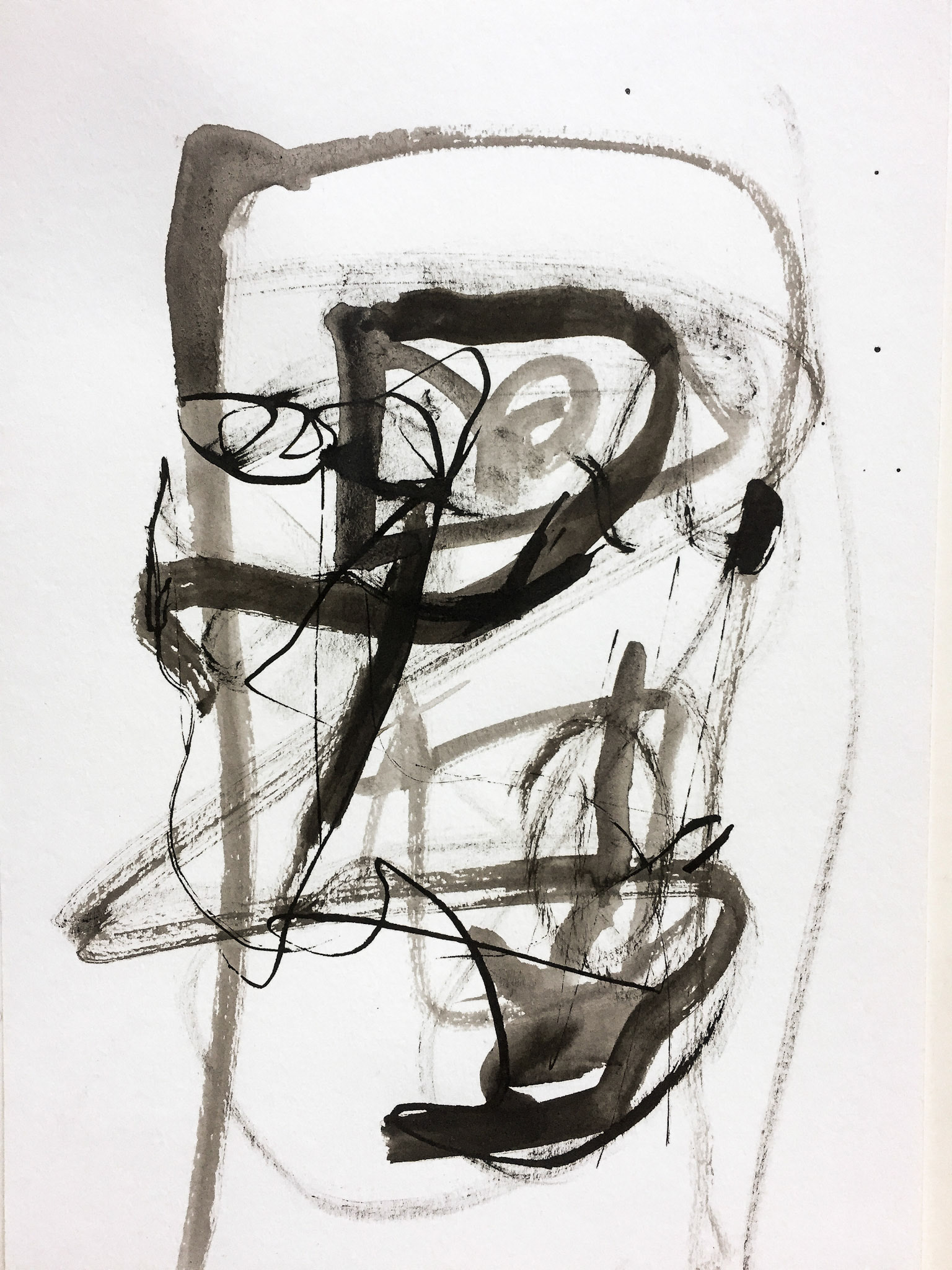 "Luchador enmascarado" 2018. Indian ink on paper.