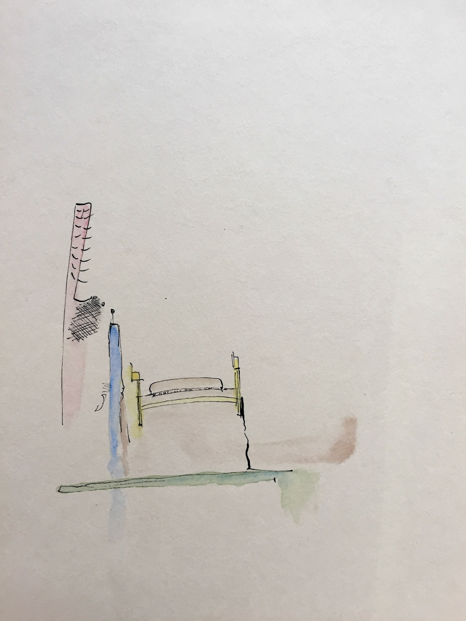 "Morning view" 2018. Indian ink on paper.