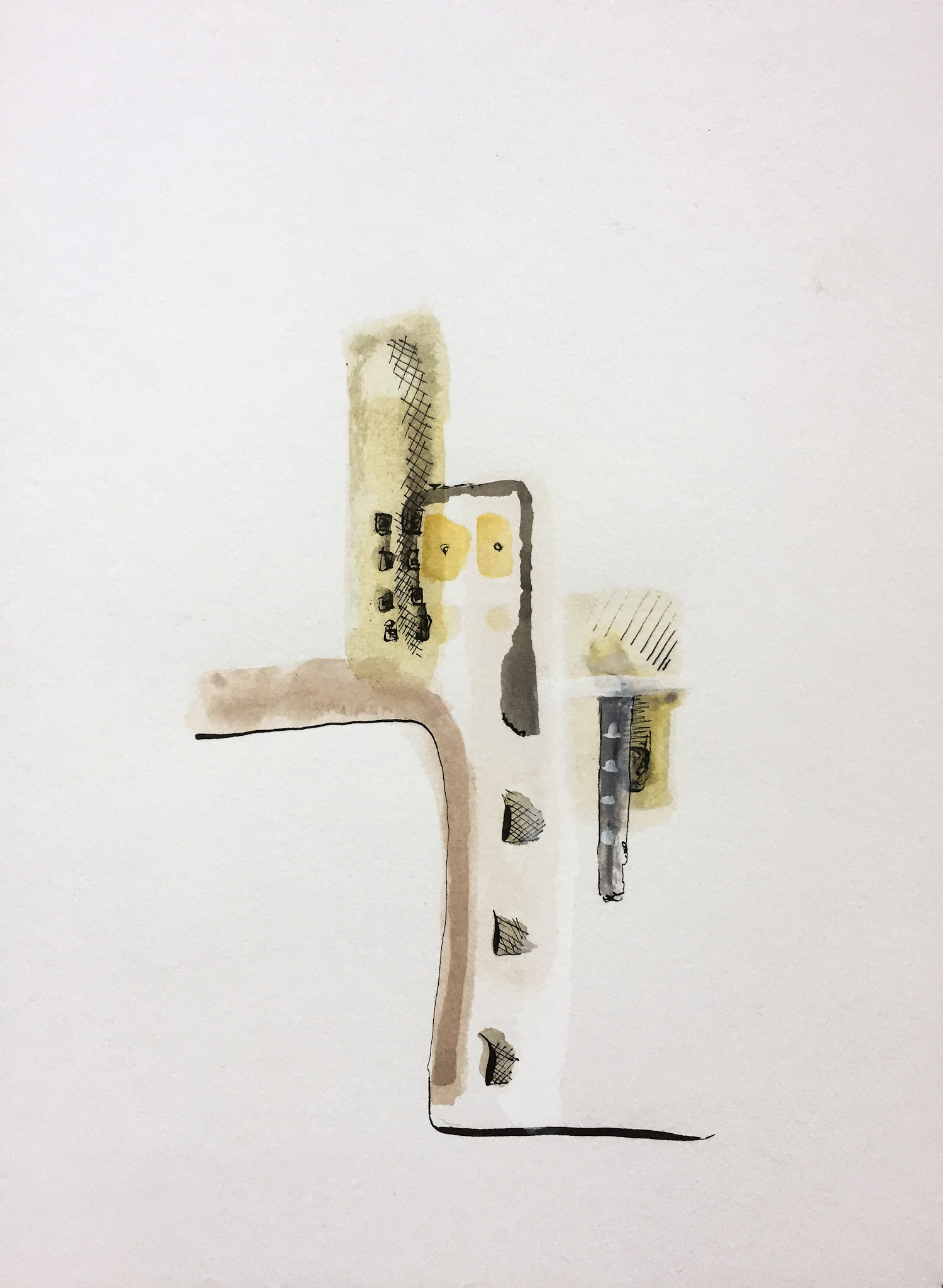 "Tejado de barrio sur" 2018. Indian ink on paper.