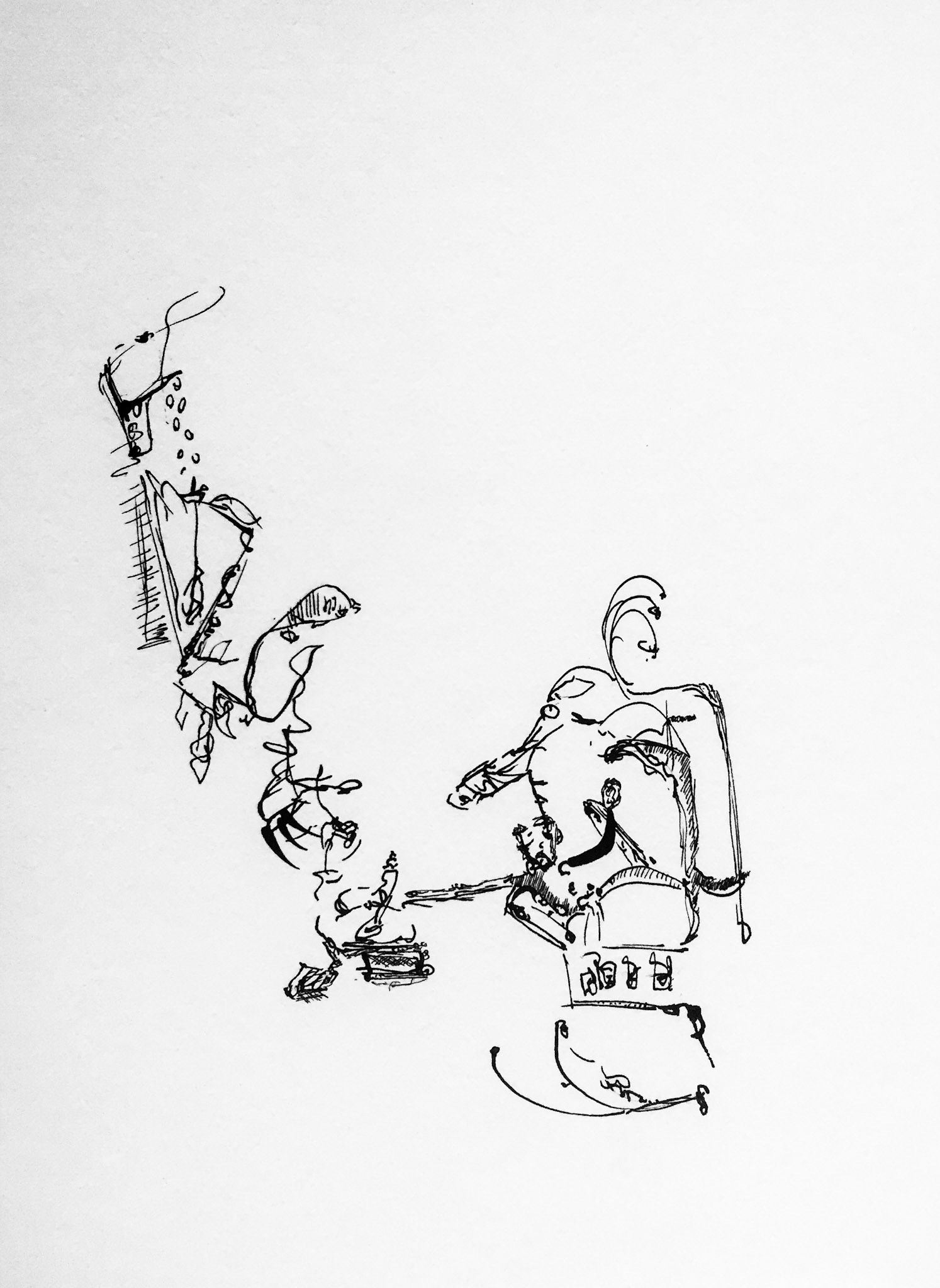 "Derrame" 2018. Indian ink on paper.