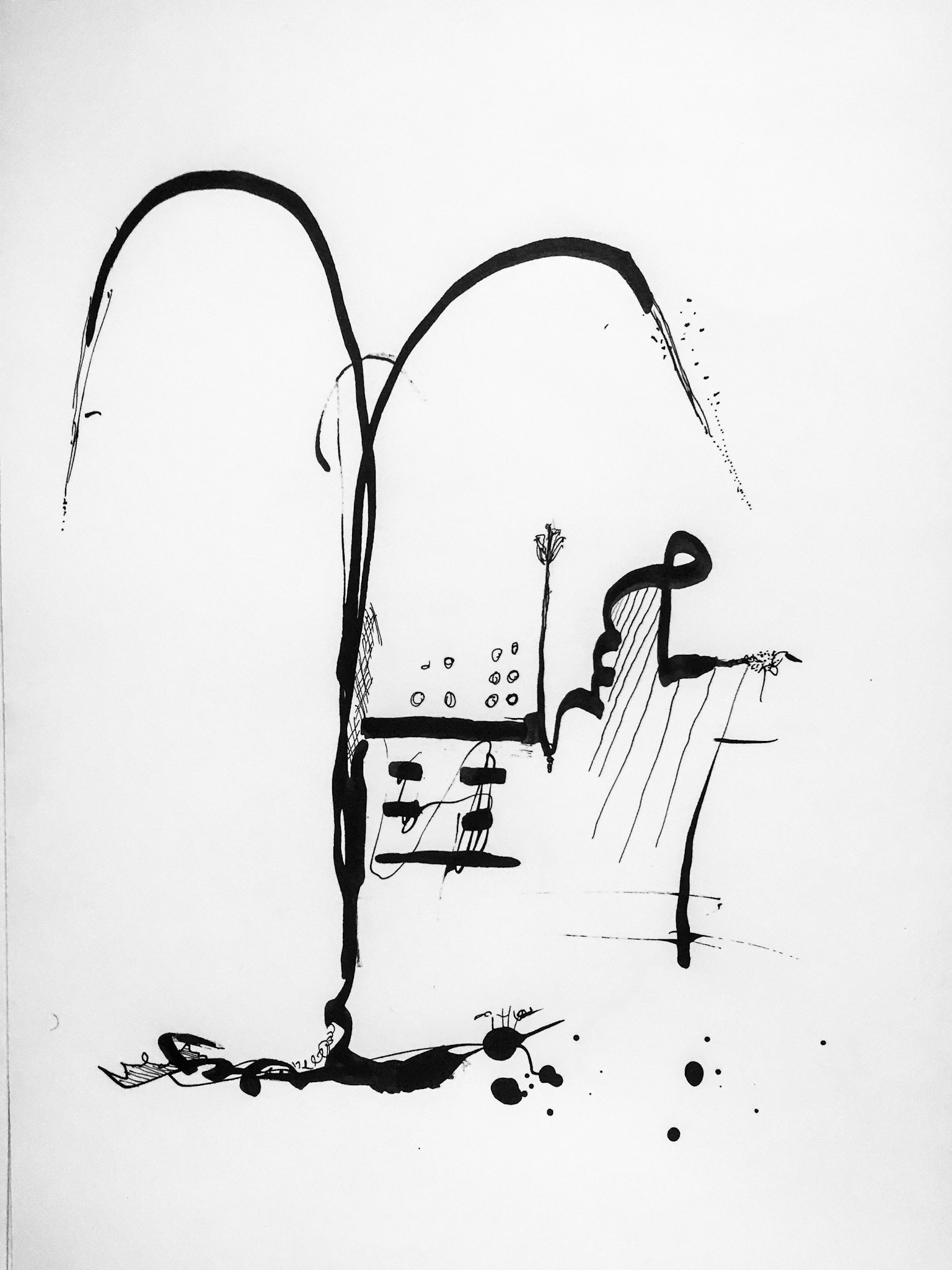 "Palmera" 2018. Indian ink on paper.
