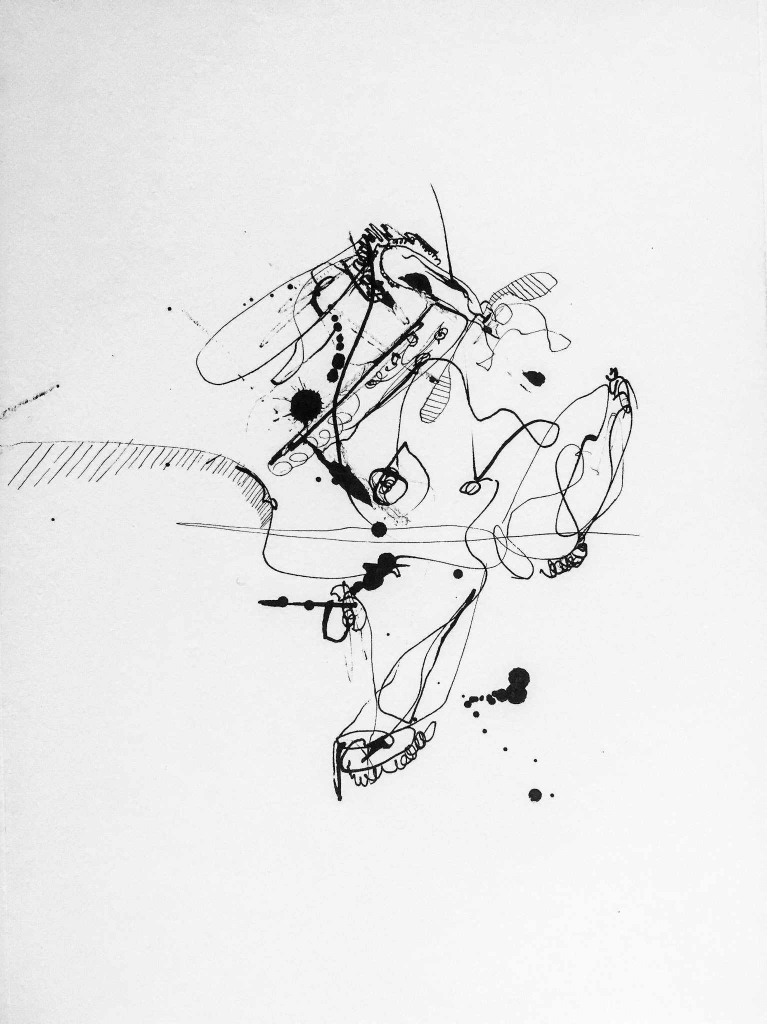 "The feeling of a Fly" 2018. Indian ink on paper.