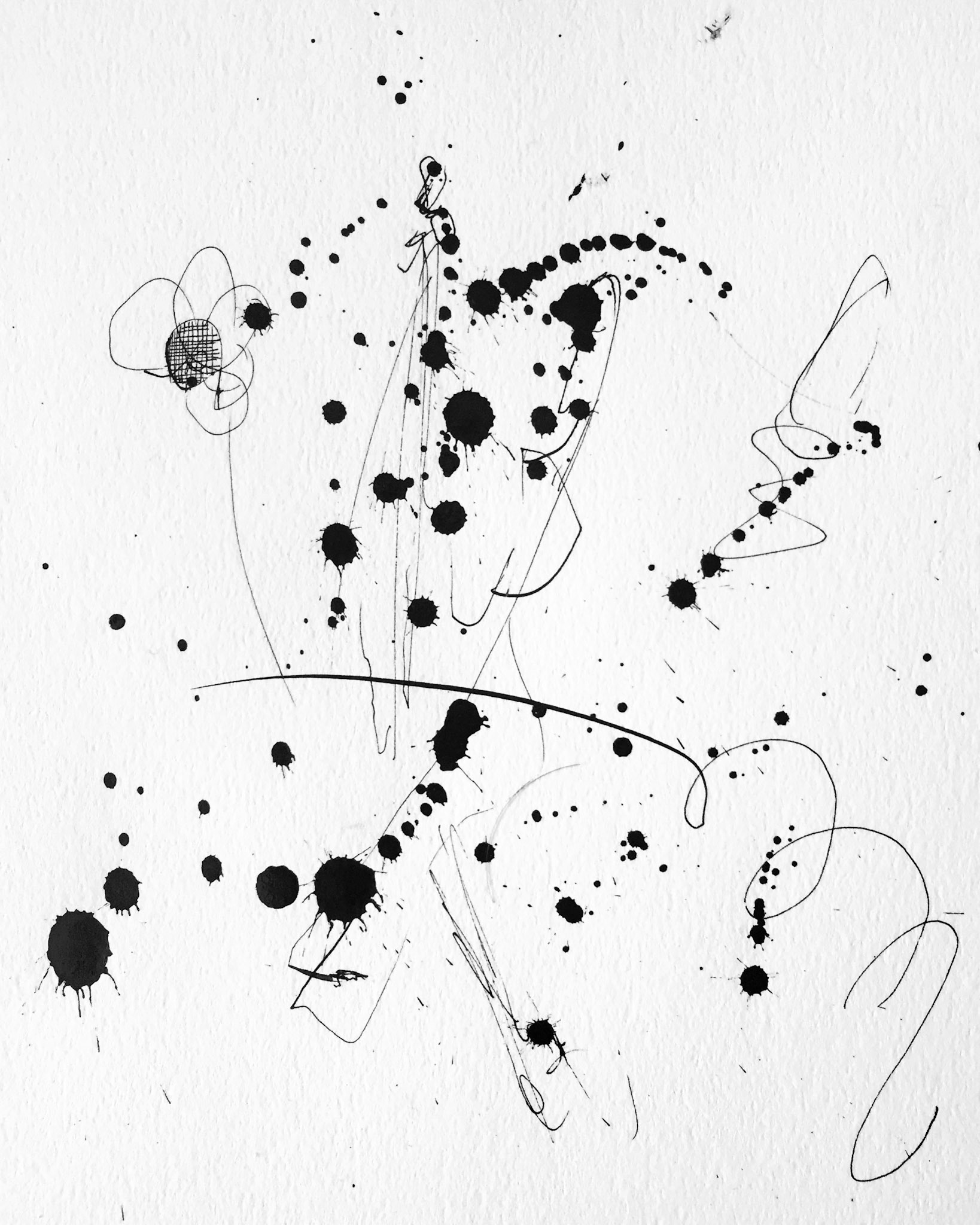 "Hiroshima flower" 2018. Indian ink on paper.