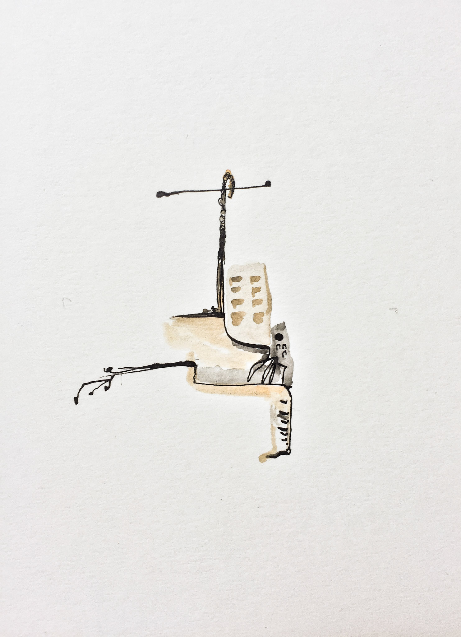 "Winter #2" 2019. Indian ink on paper.