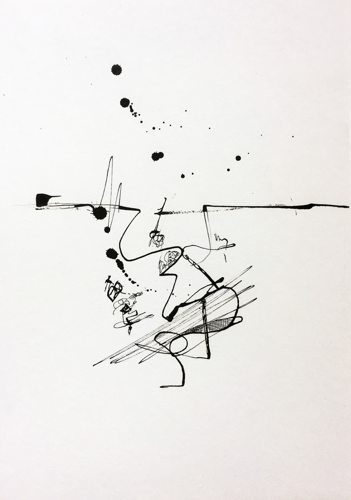 "precipicio" 2018. Ink on paper.