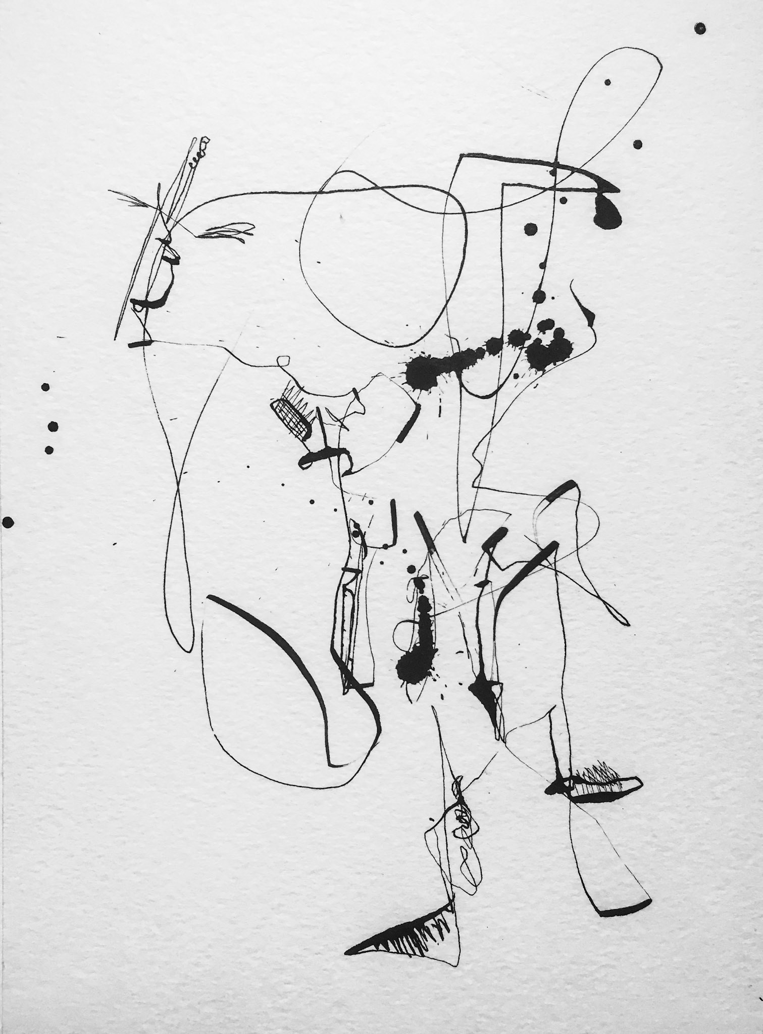 "El automata" 2018. Indian ink on paper.