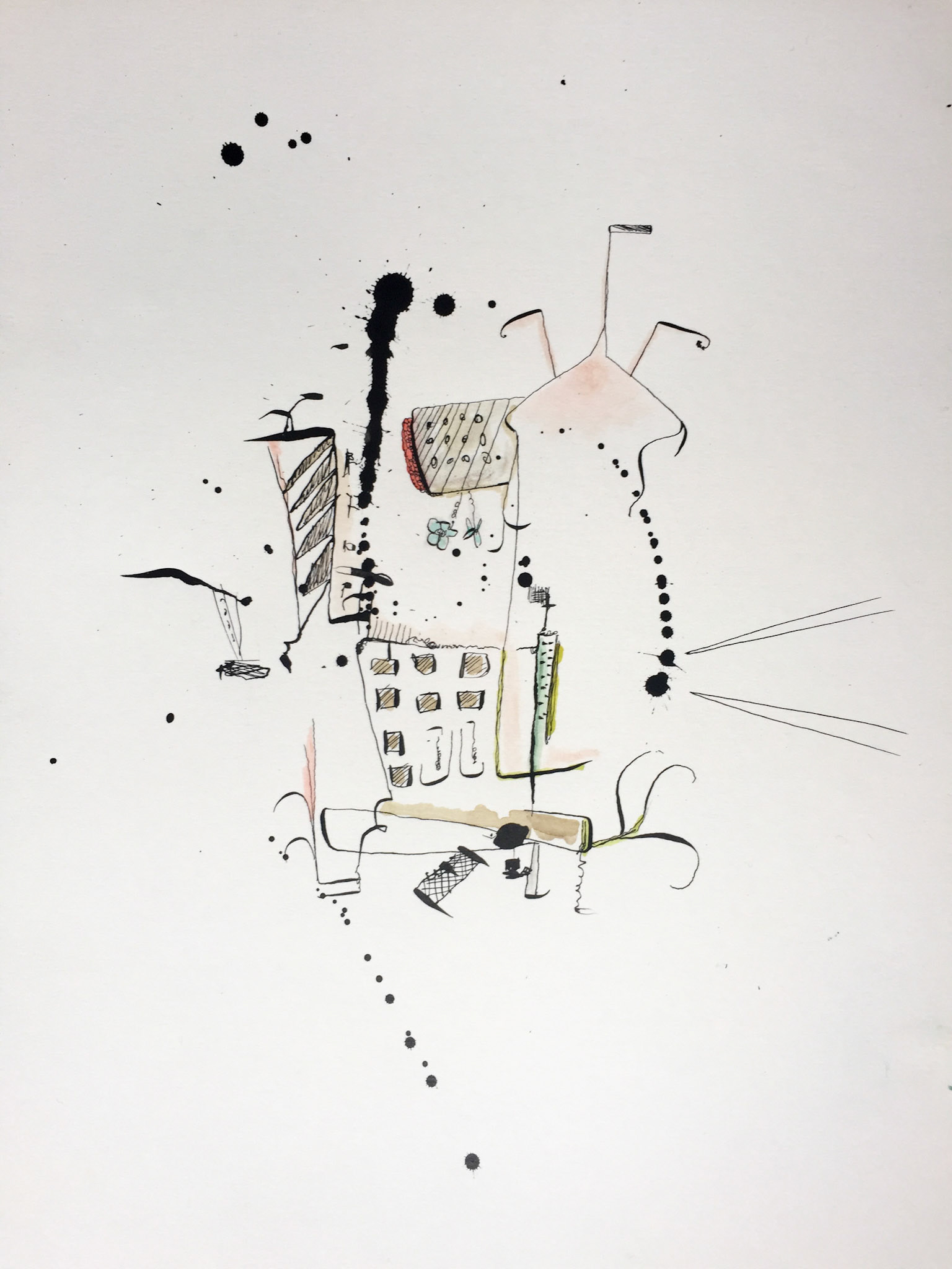 "Desarmadero" 2018. Indian ink on paper.