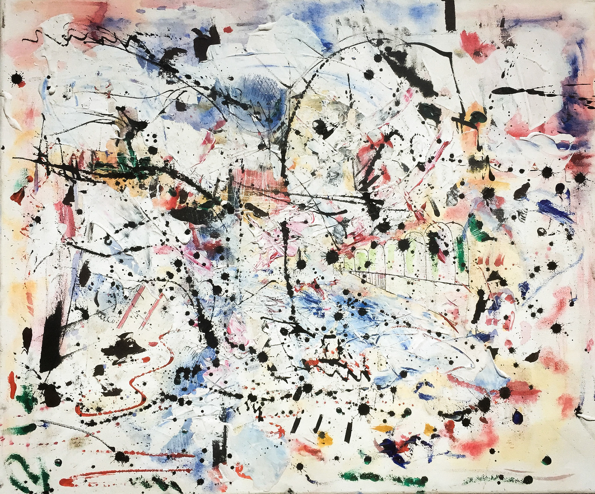"Fireworks". 2016. Oil and ink on canvas
