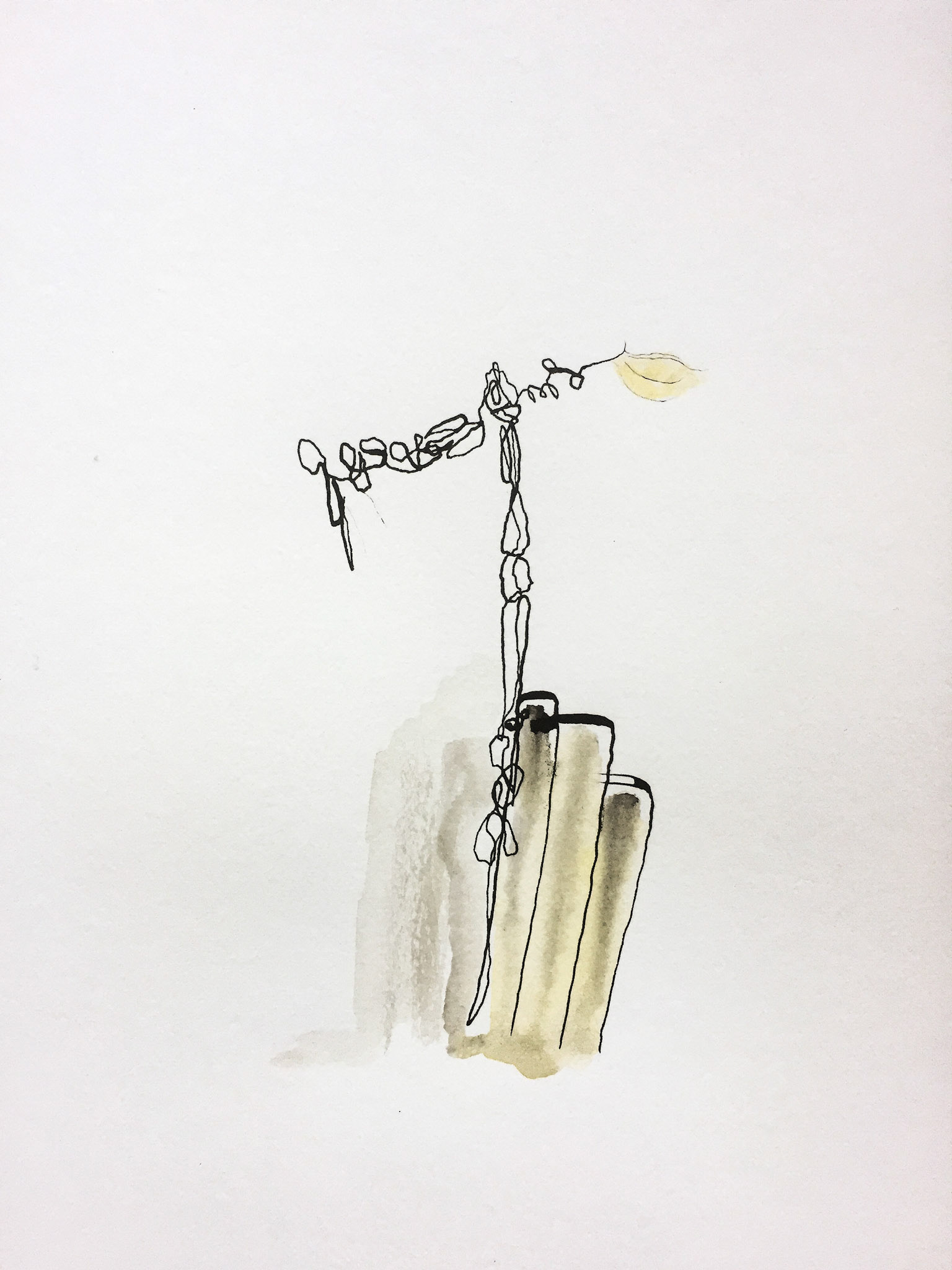 "Antena de luz" 2018 Indian ink on paper .