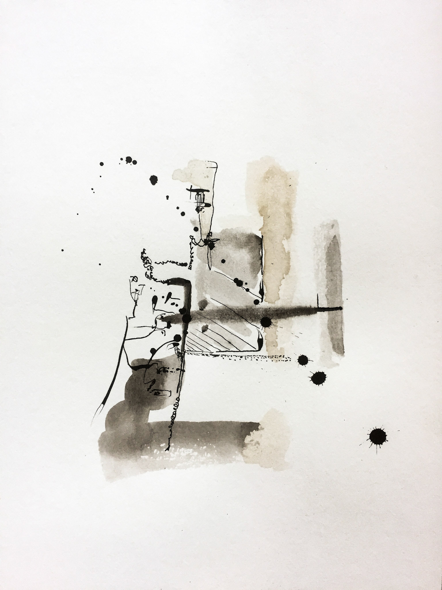 "Trinchera de otoño" 2018 Indian ink on paper. Berlin 2018.