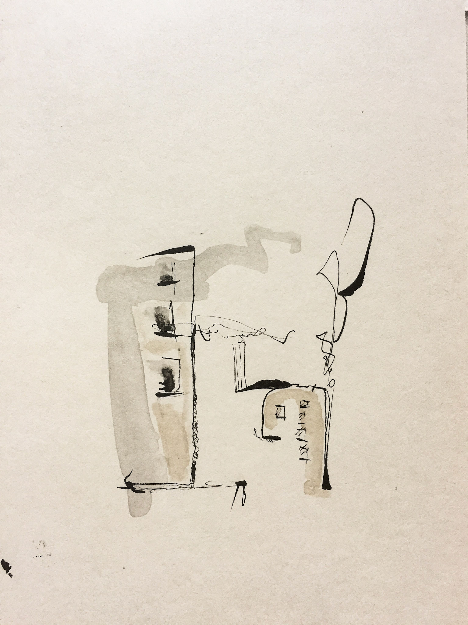 "Tejado" 2018. Indian ink on paper.