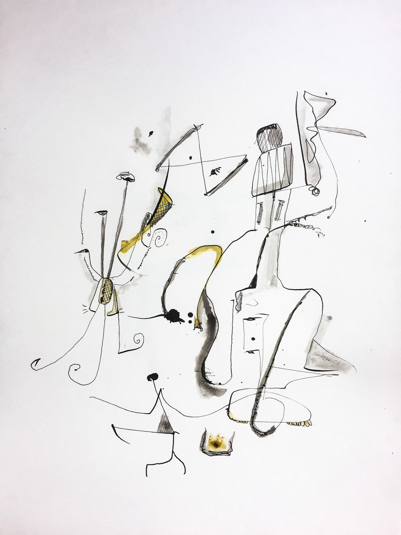 "Statue without freedom" 2018. Indian ink on paper.