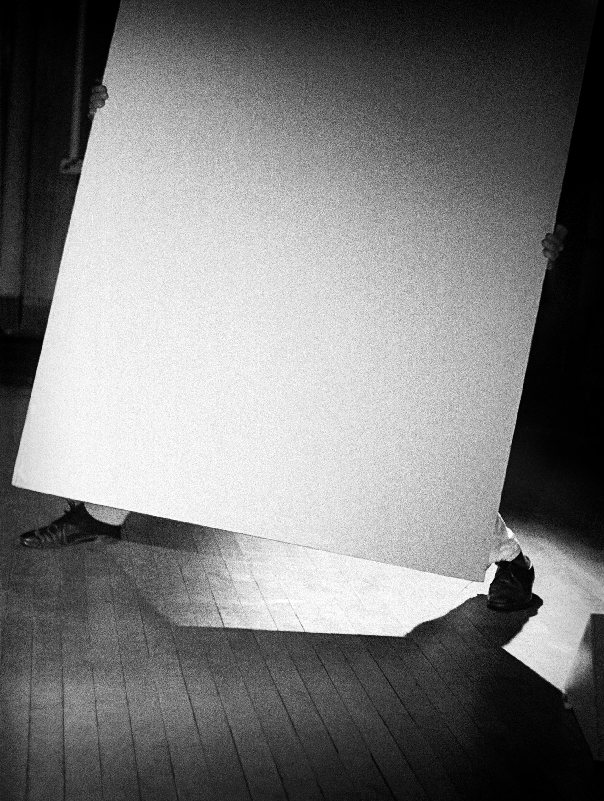 Man Holding Board, Bradford, 1974