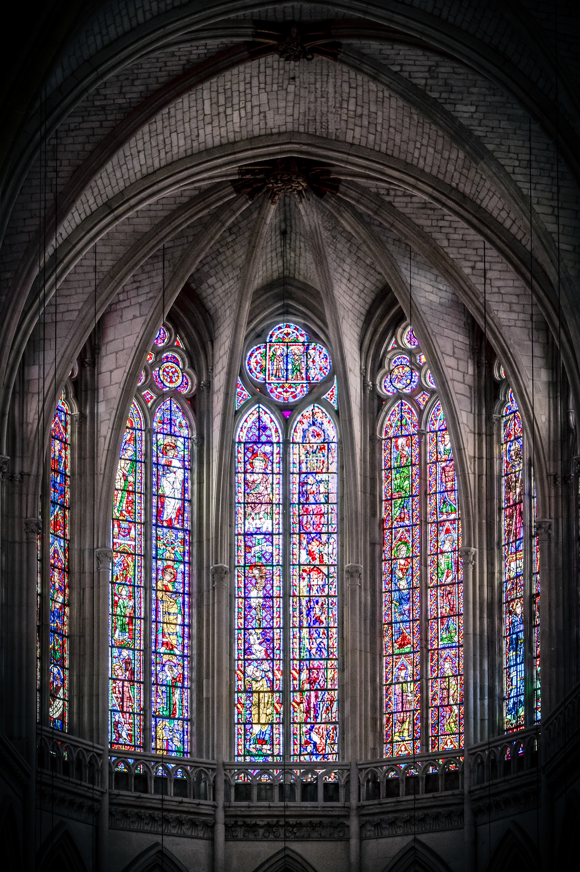 Un vitrail dans la Cathédrale Saint-Julien Le Mans
