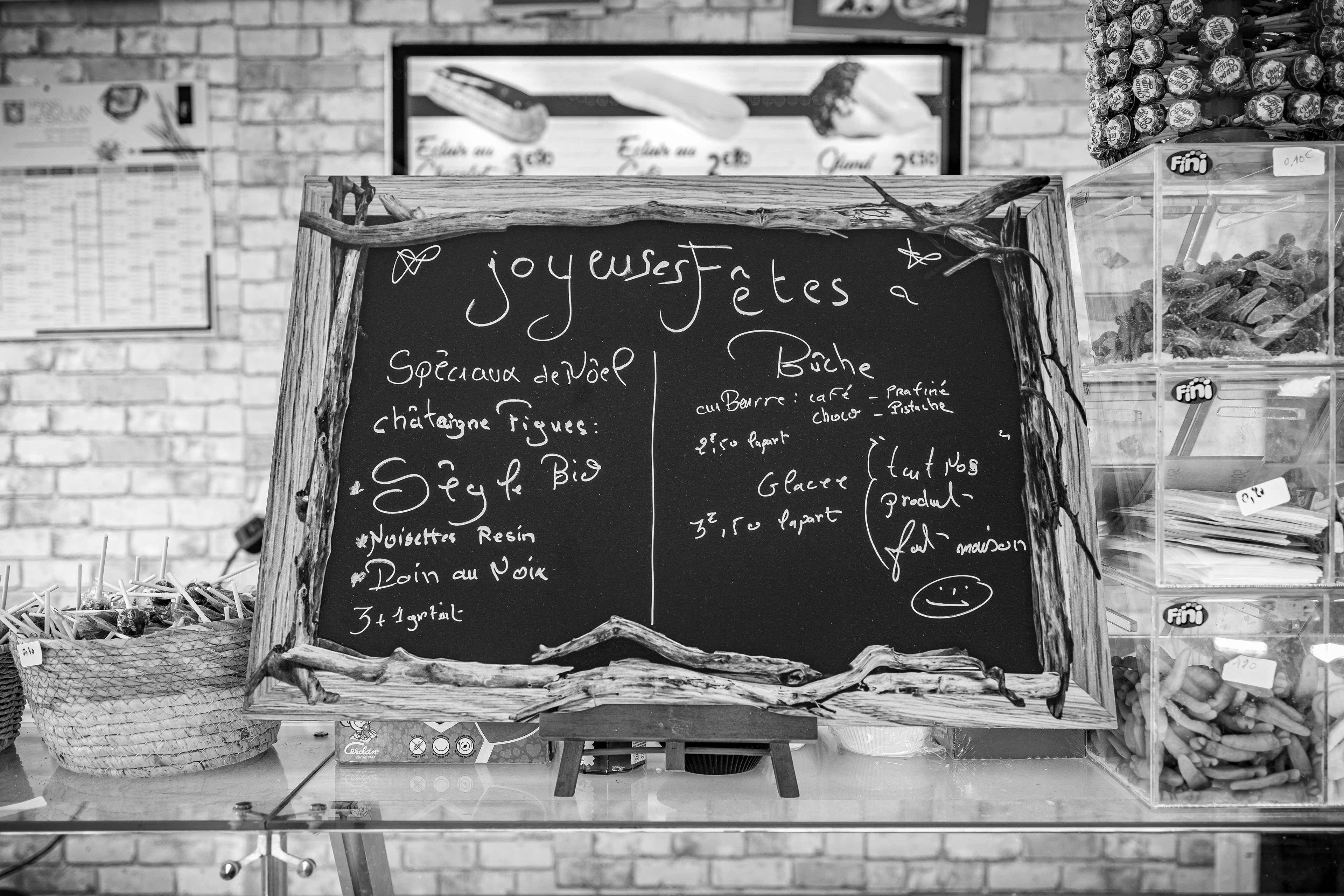 Le menu d'une boulangerie