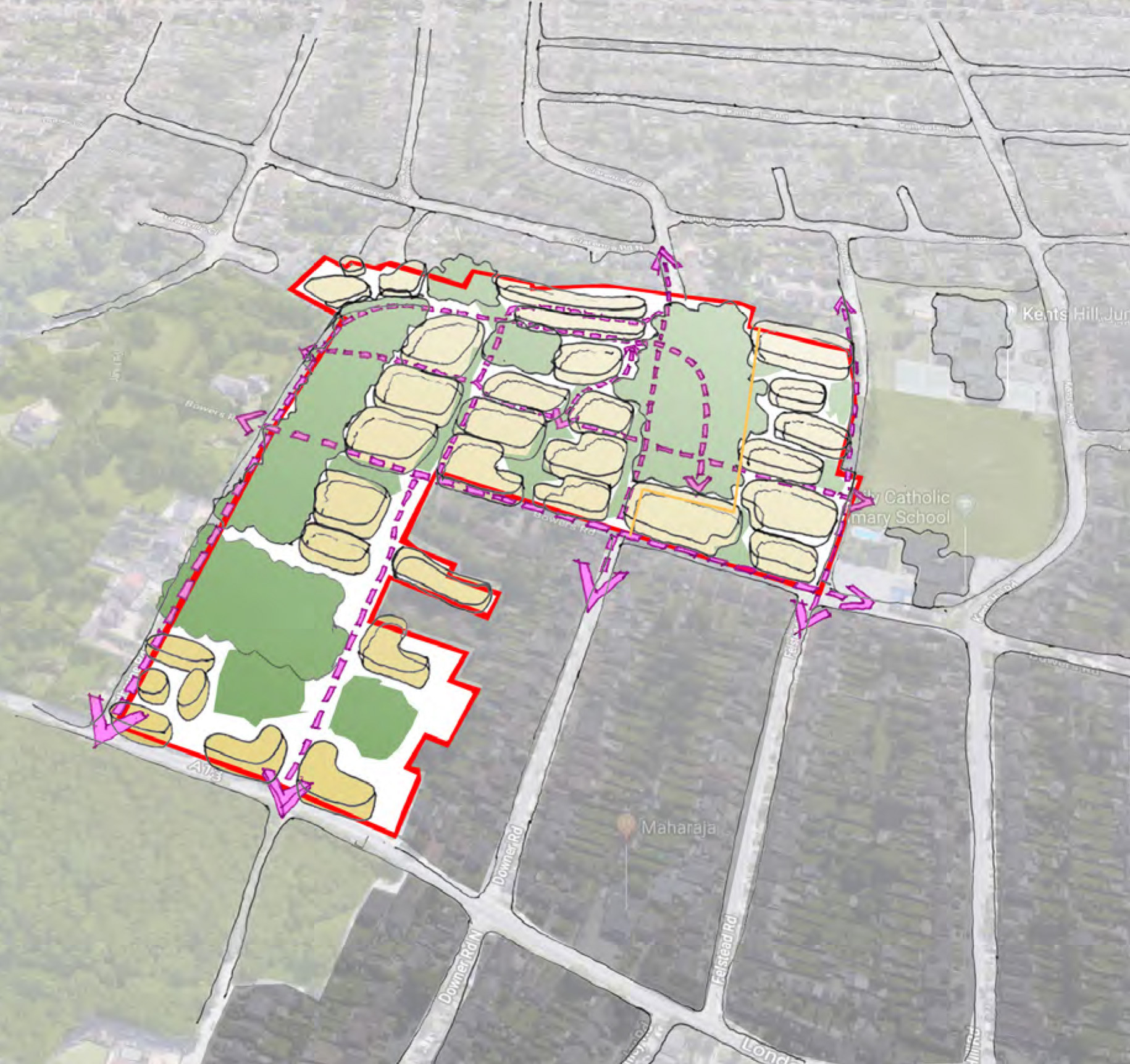 LARGE SITES 0VER 5HA OR 150 DWELLINGS