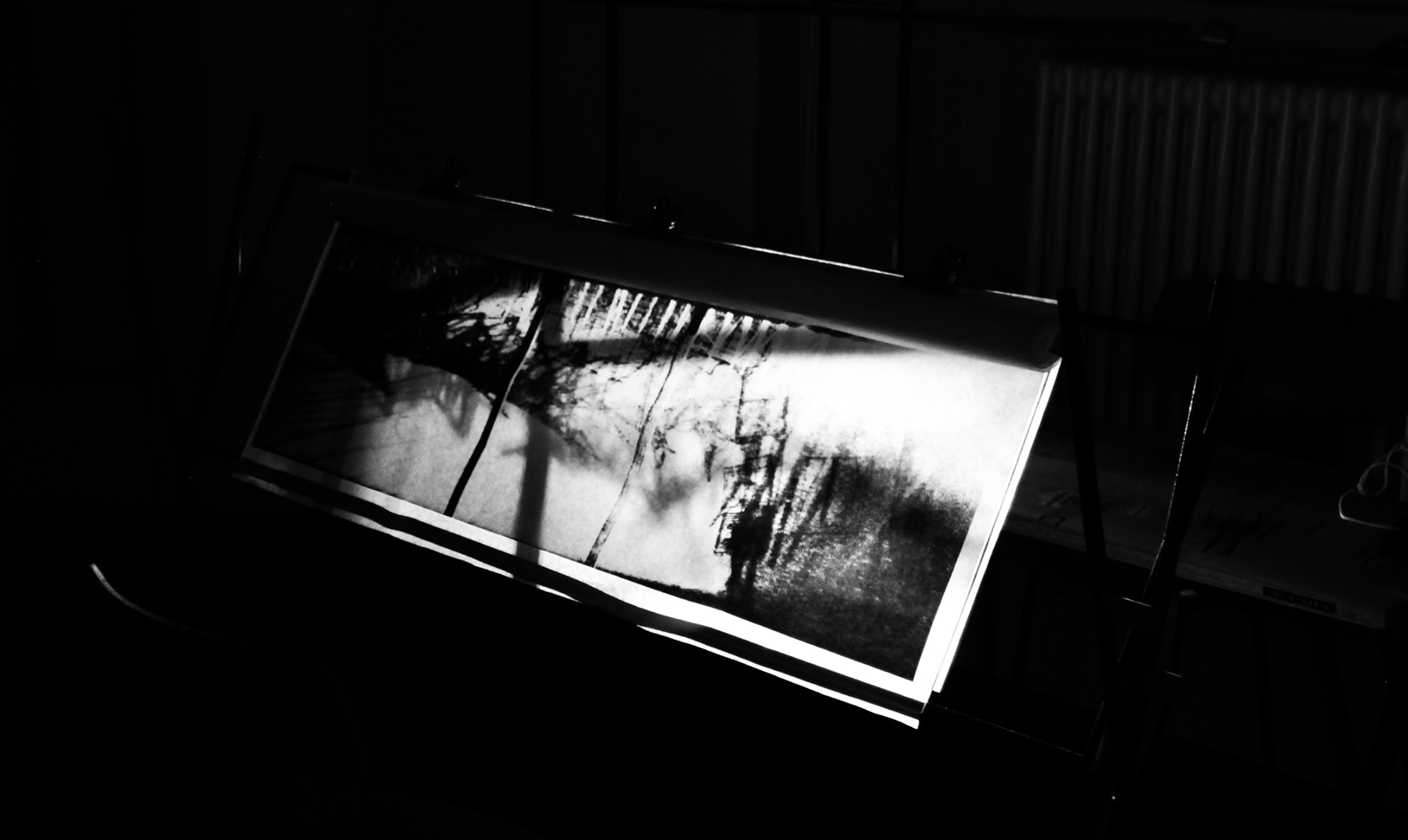 Ghostly apparitions in the studio haunt the work.