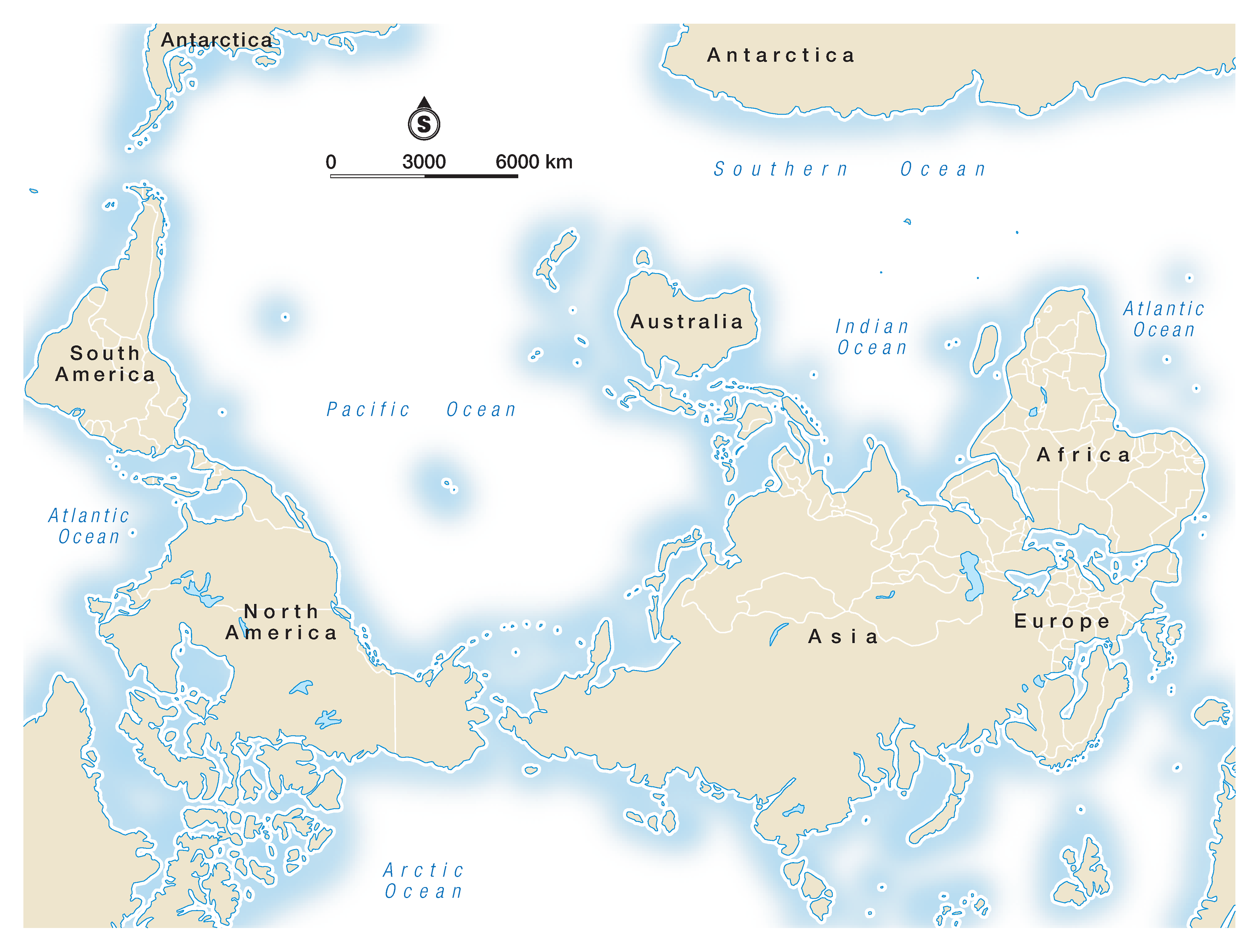 Cambridge University Press "Monumental Humanities Book 1" South up world map