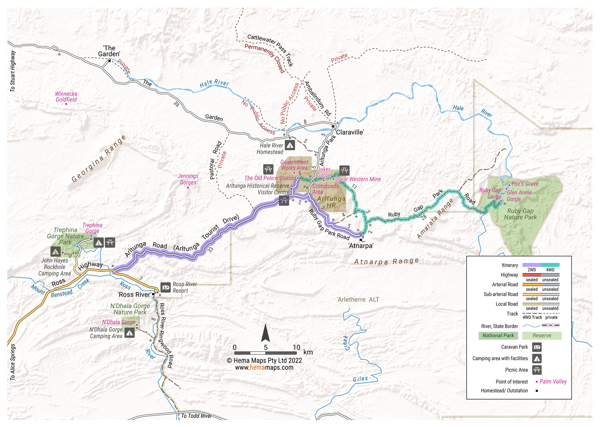 HEMA maps "Car touring in Central Australia"