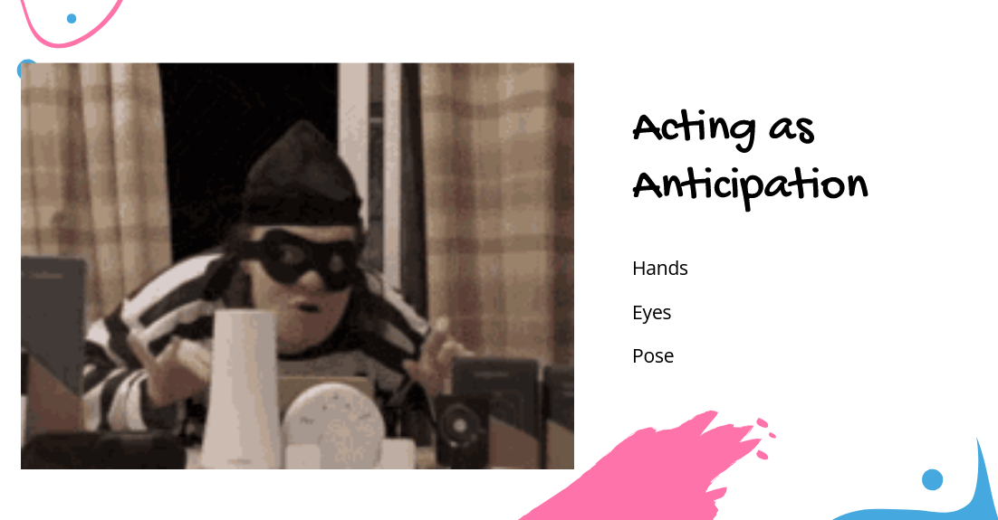 Example slide - expanding on the definition of anticipation to include elements of secondary action