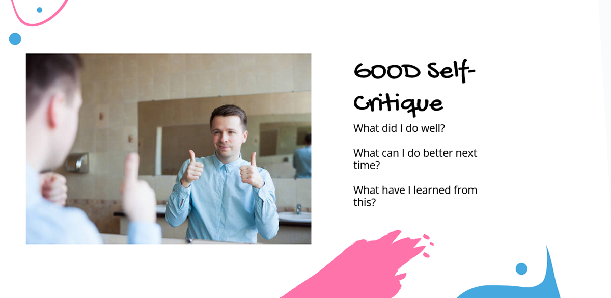Example Slide - constructive self critique