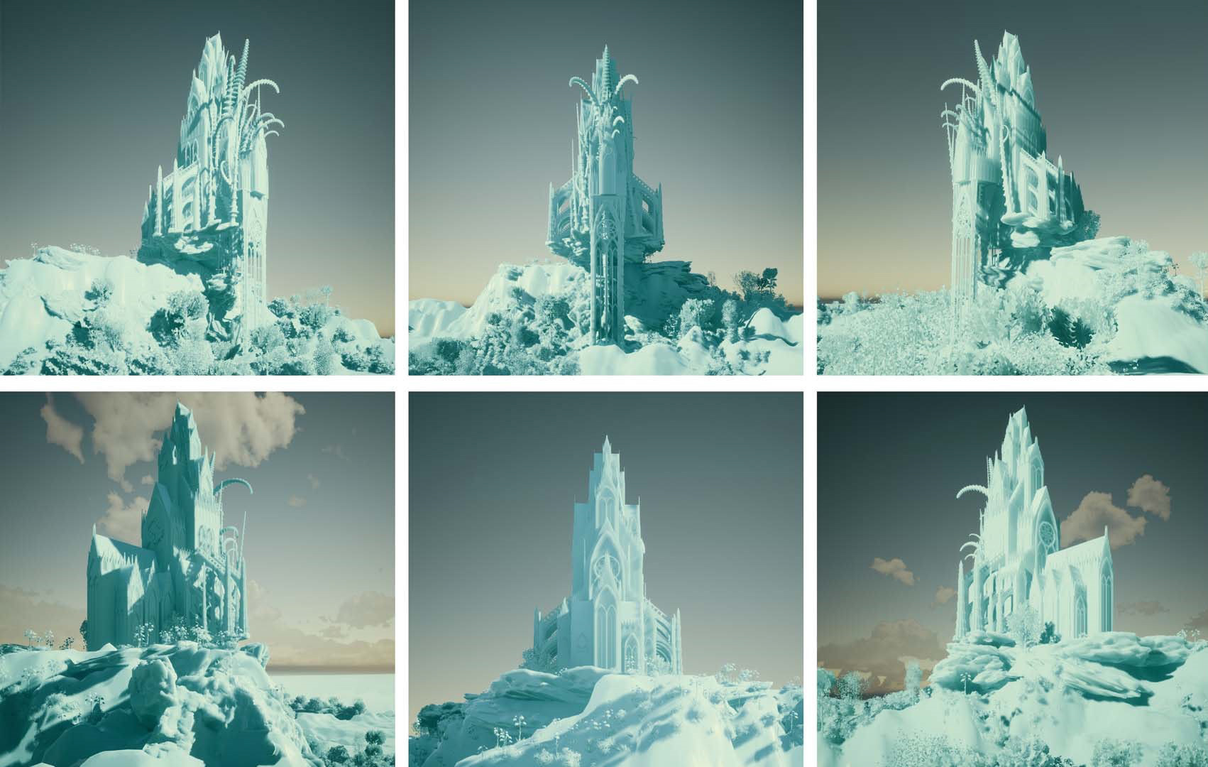 I created the model in the CAD-Program Blender. For this I cuild a "gothic construction kit" and worked on the architectual composition.