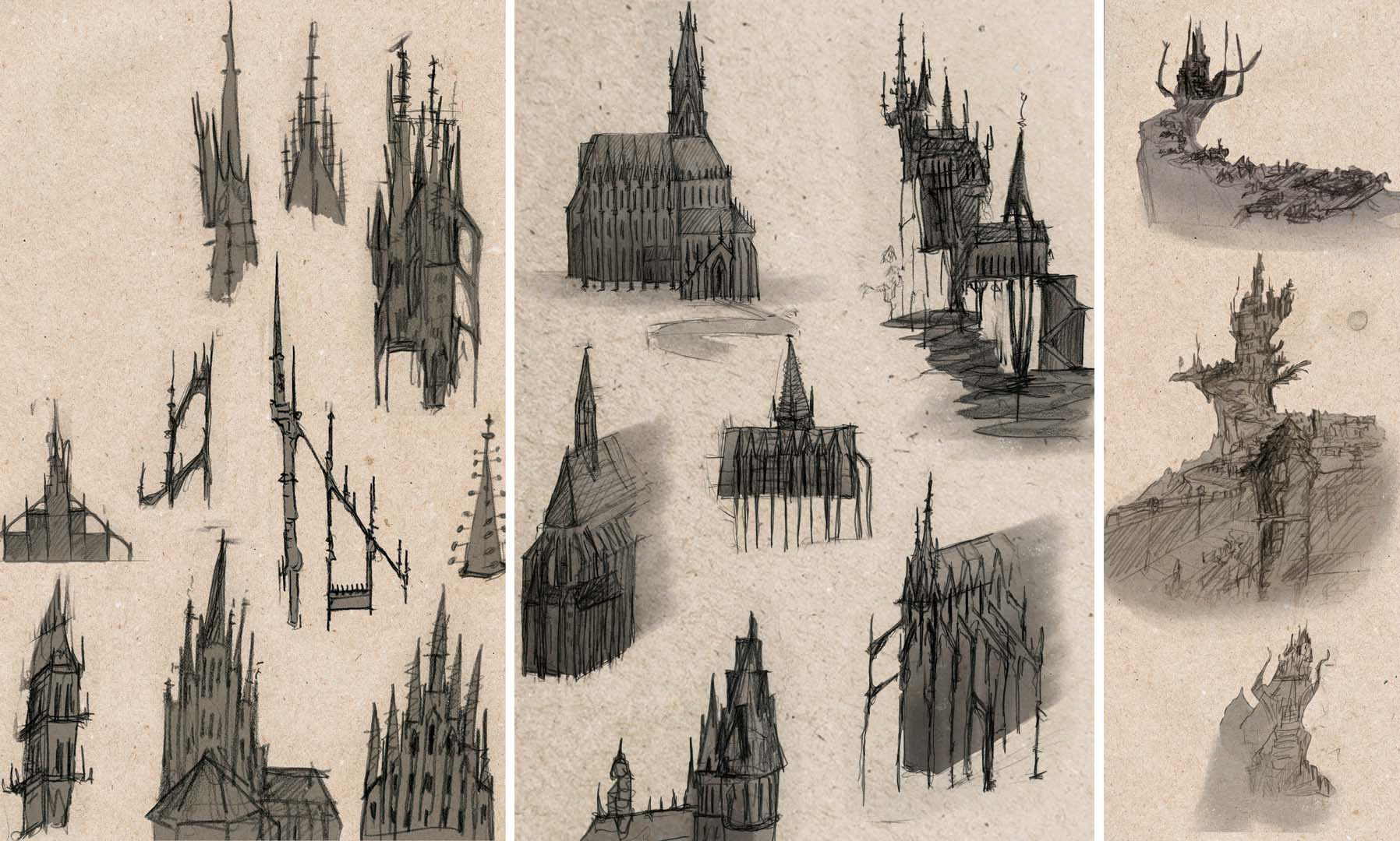 On my exploration tours through the hanseatic cities I also began sketching out my first ideas how the main bulding could look like.