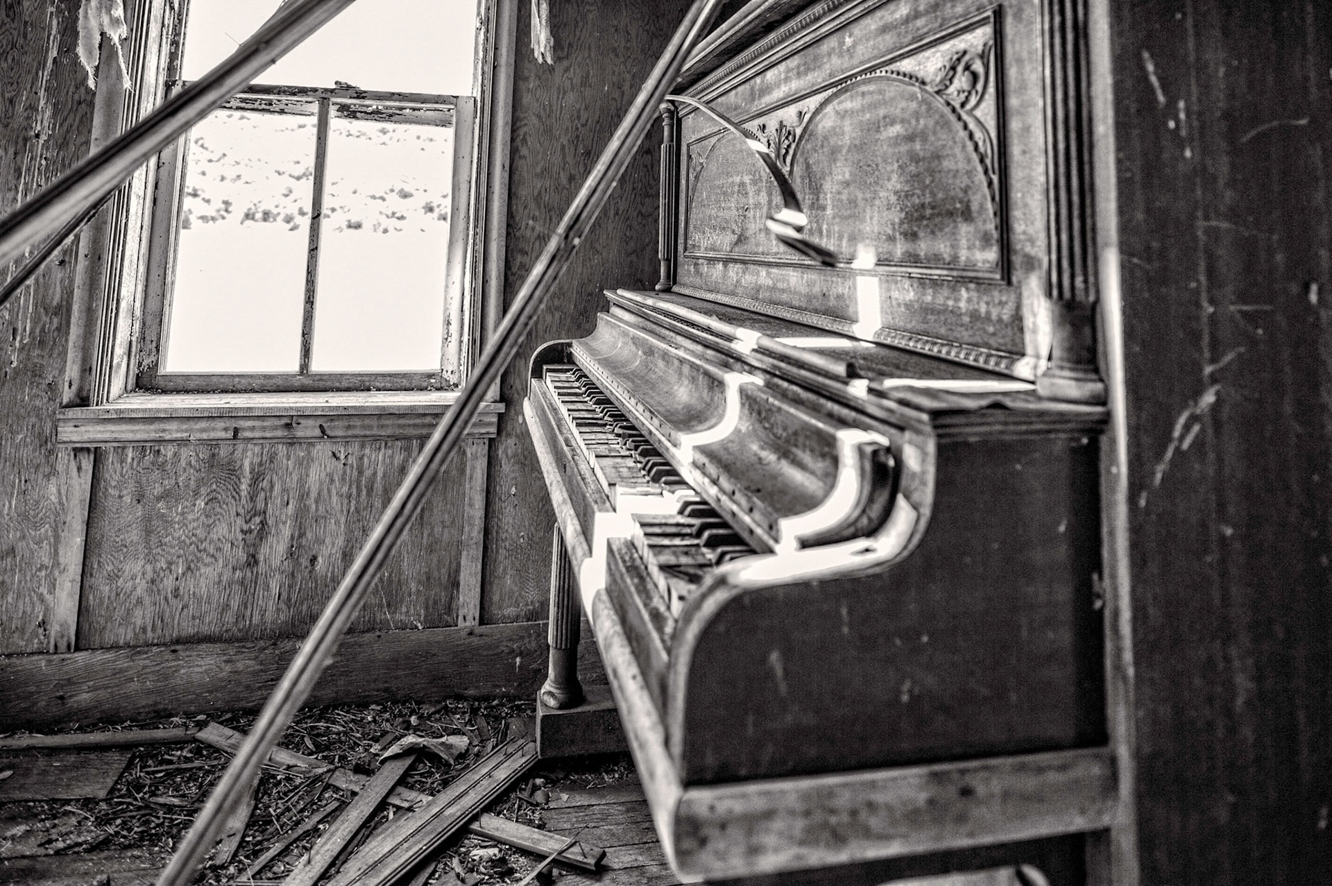 Piano in Abandoned School - Eastern Colorado