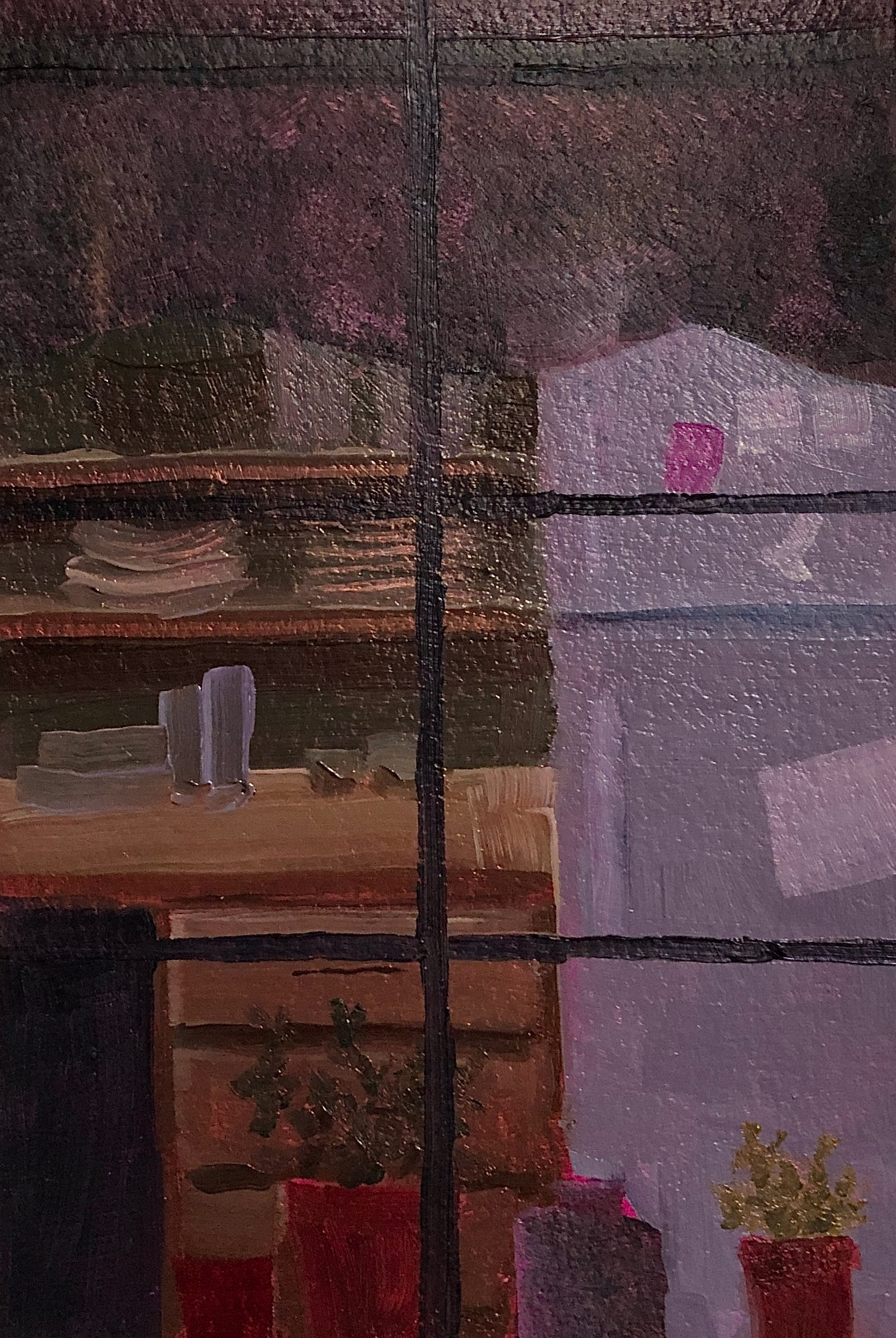 My Neighbor's Kitchen, oil on paper