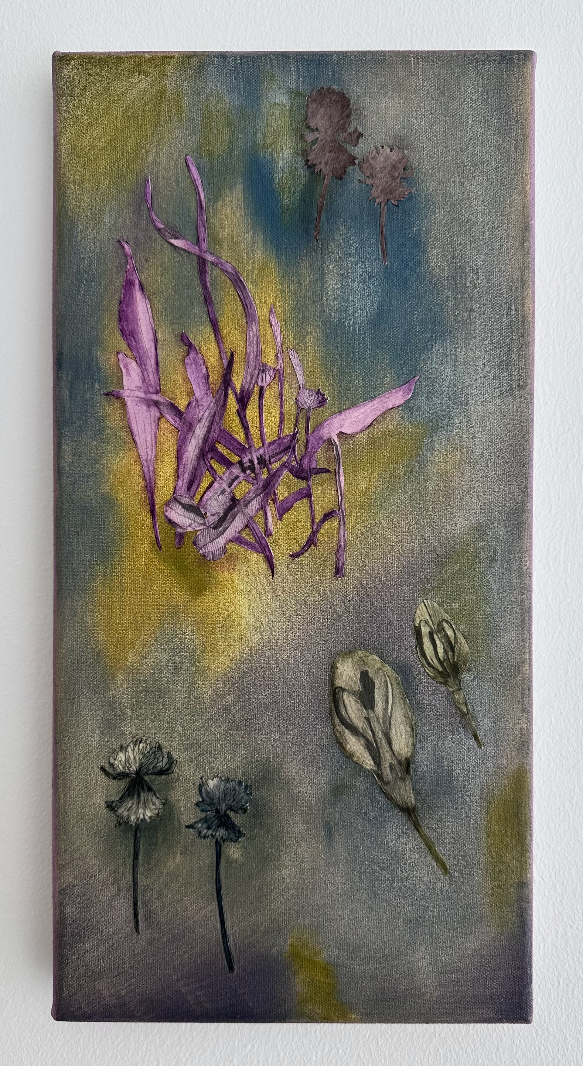 *SOLD* The Repurposed Sketches, 8 x 16 inches, oil and paper collage on canvas