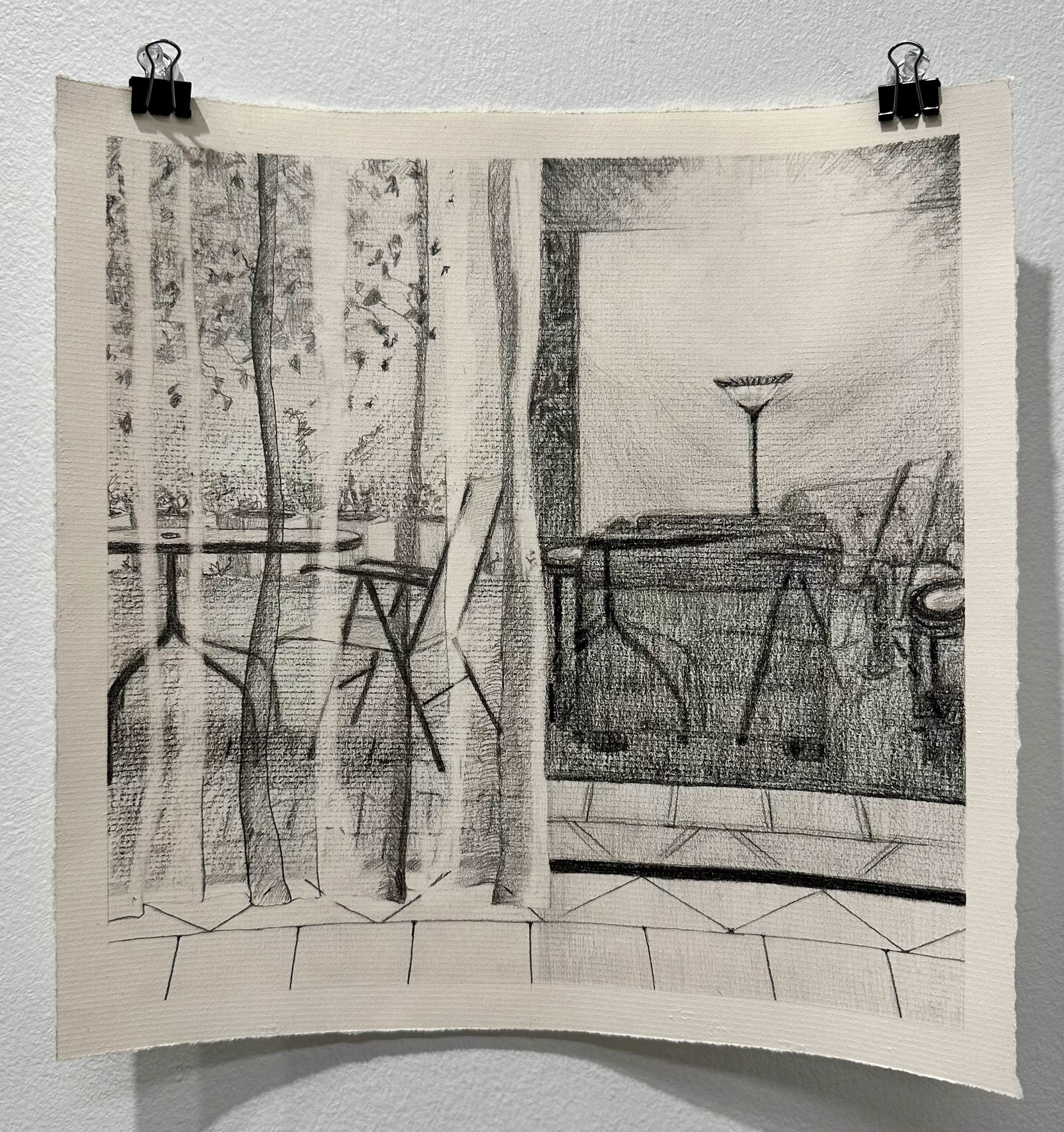 Day and Night Diptych, 10 x 10, graphite on paper