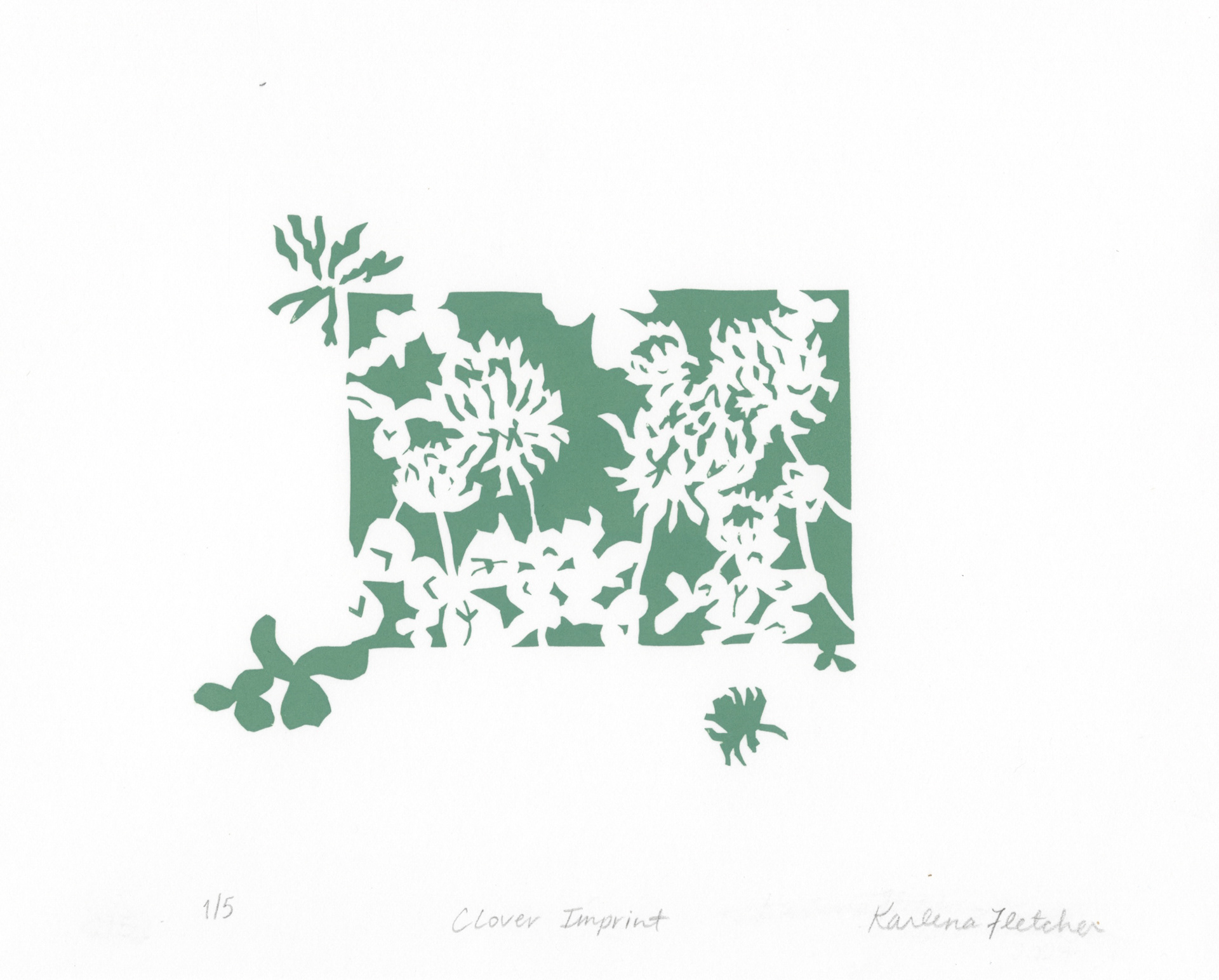 Clover Imprint, 6 x 6 inches, screenprint