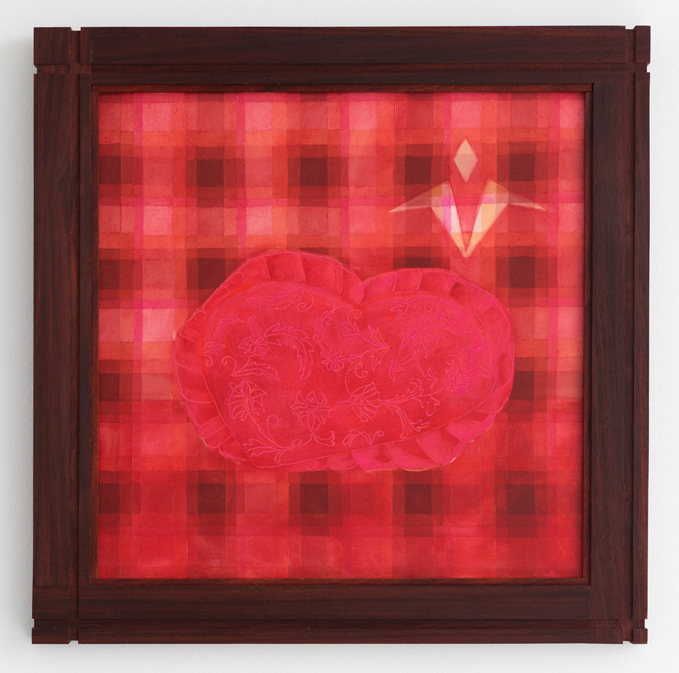 Comfort Object, 24 x 24 in, oil on canvas + padauk wood