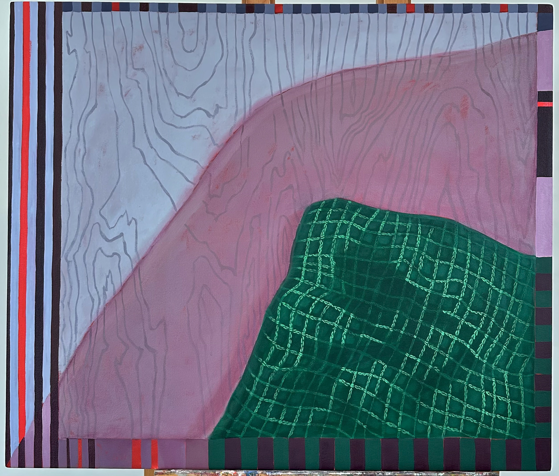 The Crocheted Pillow, 42 x 35 inches, oil on canvas.