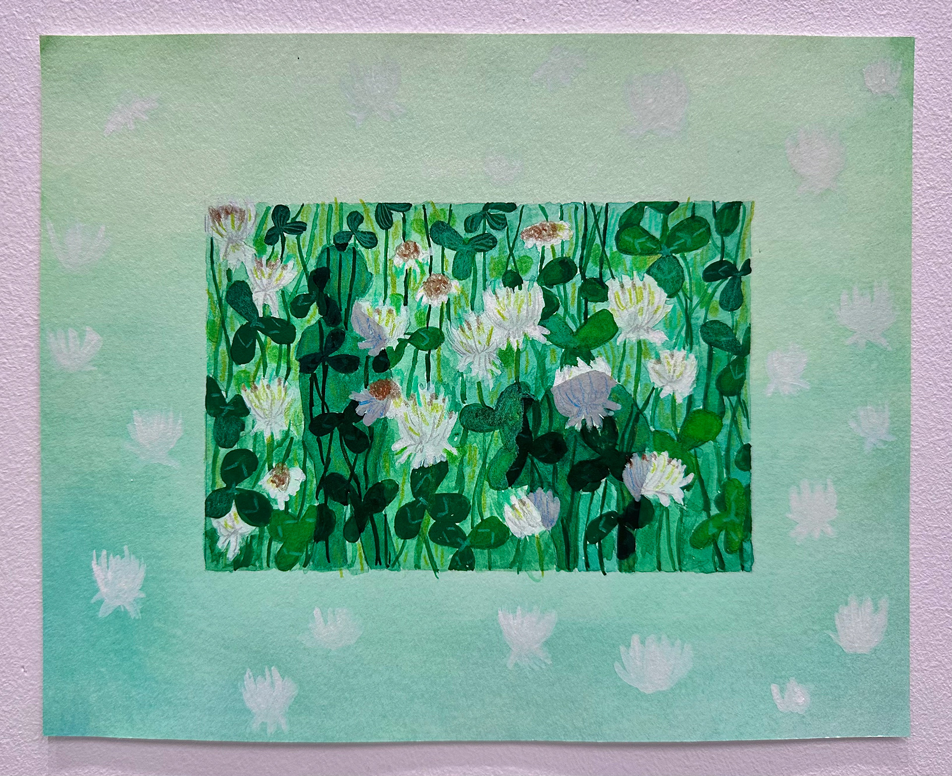 *SOLD* The Clover Hunters, 10 x 8 inches, watercolor and colored pencil on paper