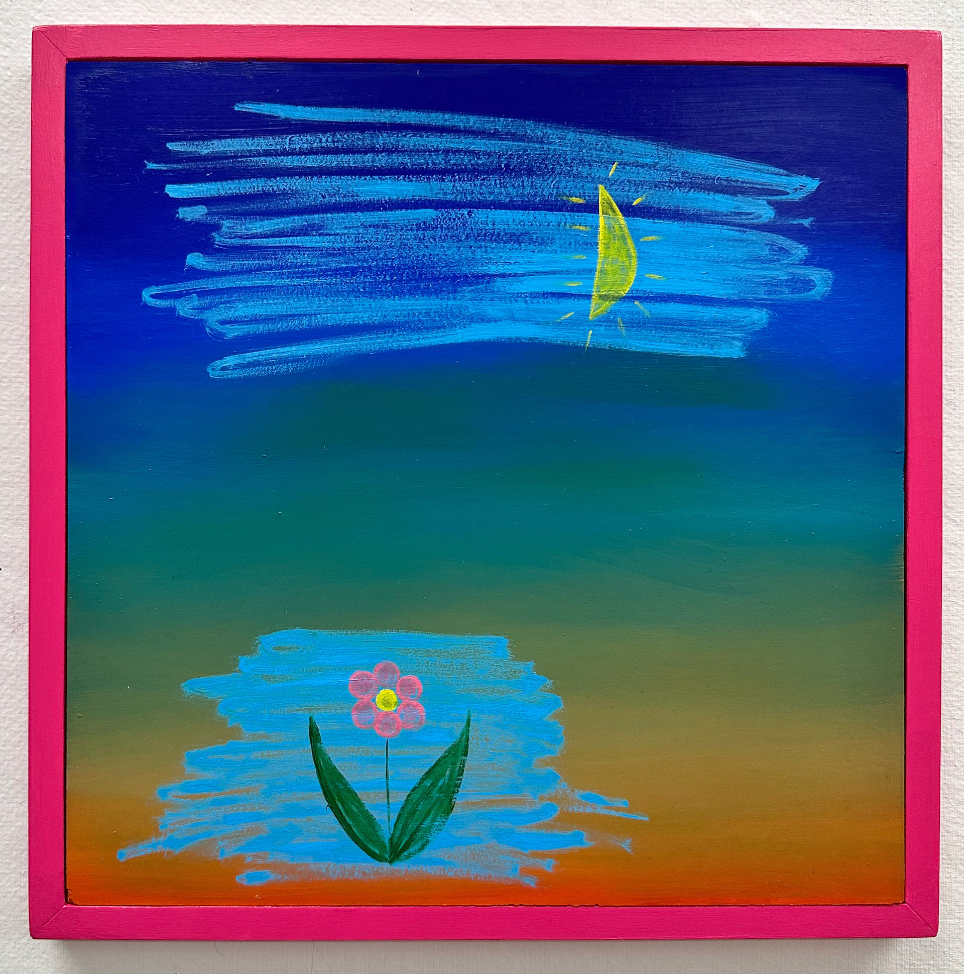 The Recovered Childhood Doodle, 12 x 12, oil on VCT and acrylic on poplar frame