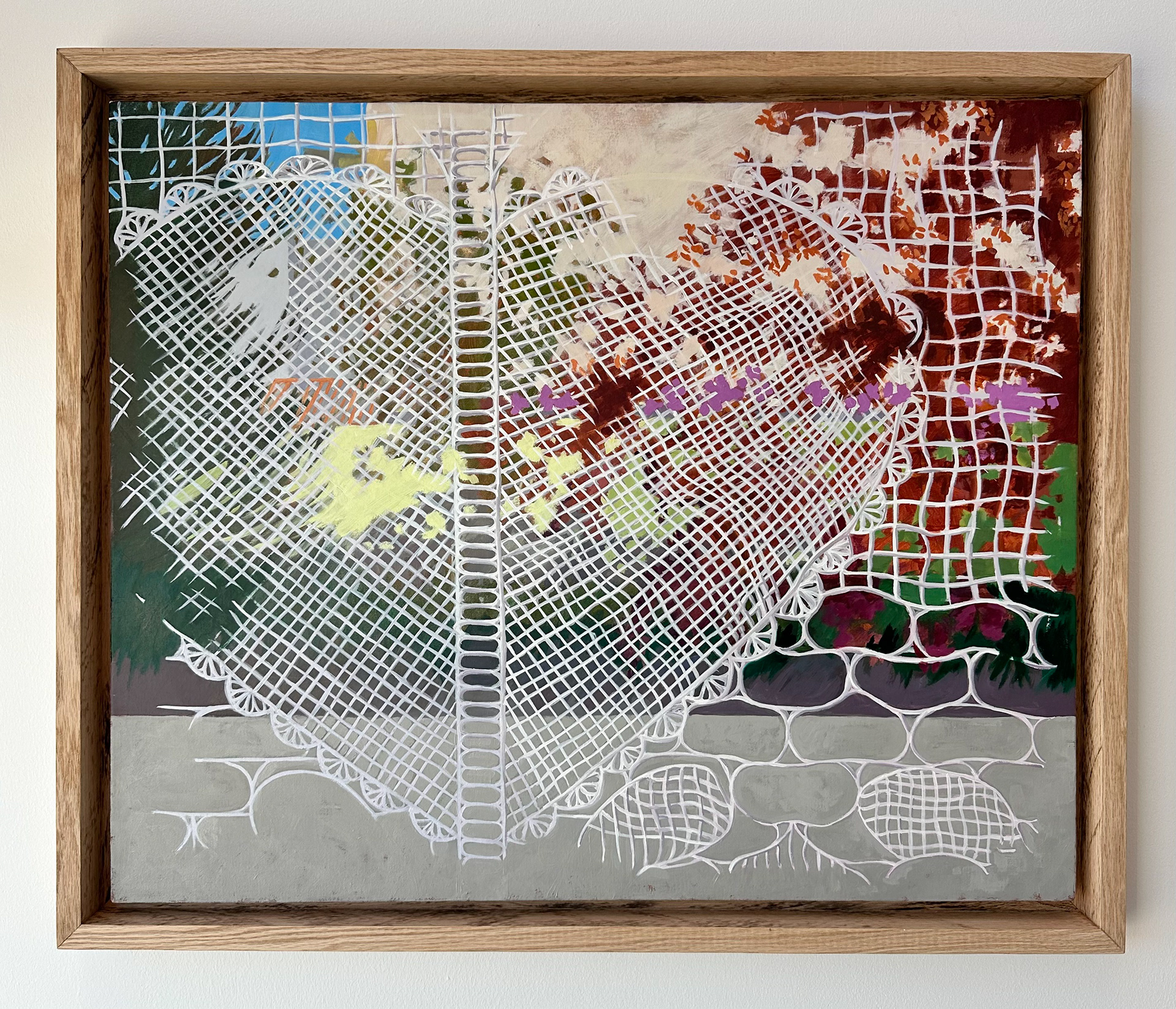 The Lace, 28 x 26 inches, oil on canvas in red oak frame