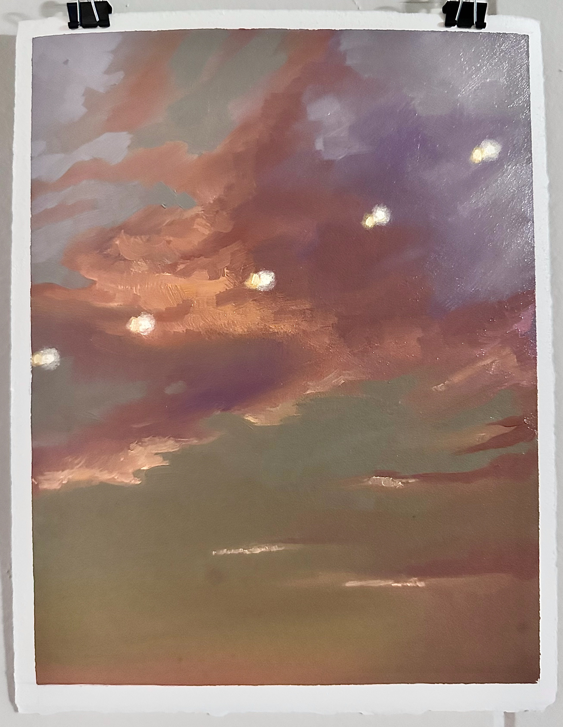 *unavailable* Sunset in Green, 9 x 12 inches, oil on paper