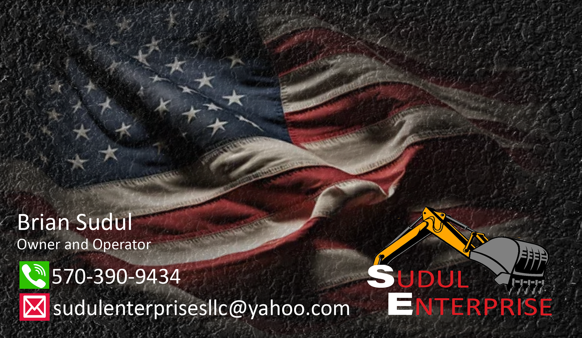Back of Business card for Sudul Enterprise