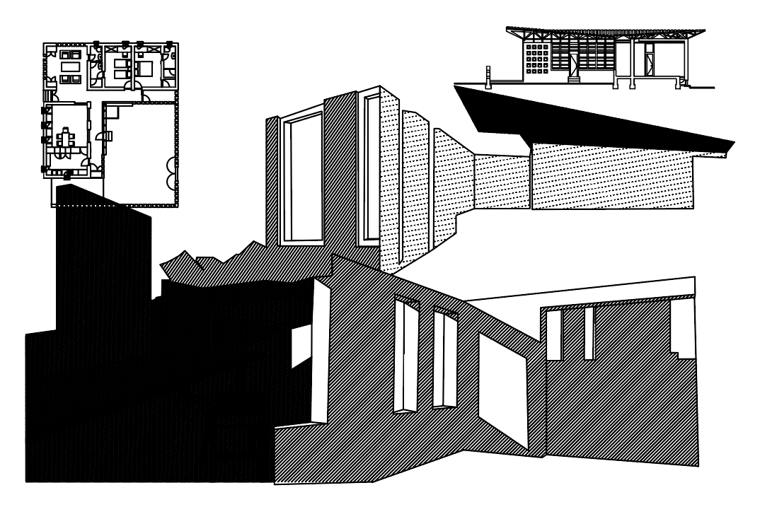 collage using hatching on autocad