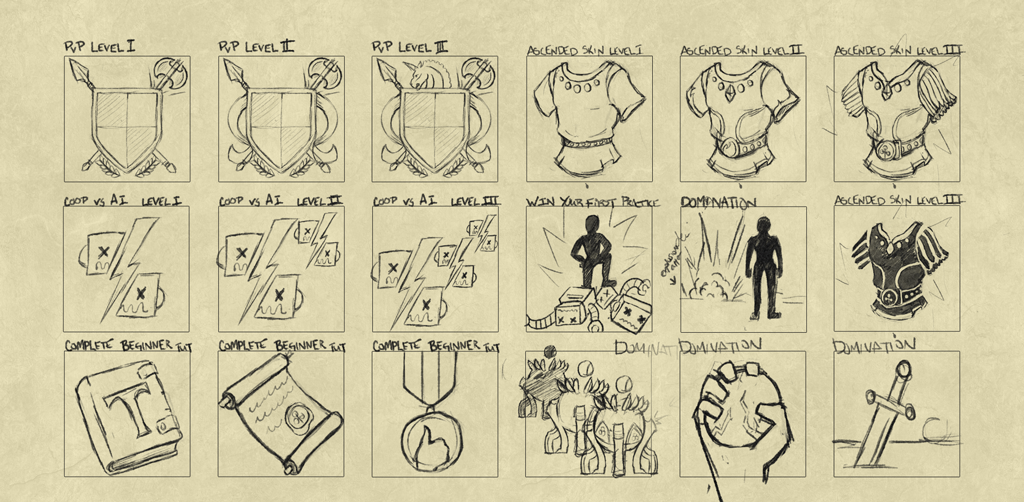 Sketches for the Steam Achievements I worked on