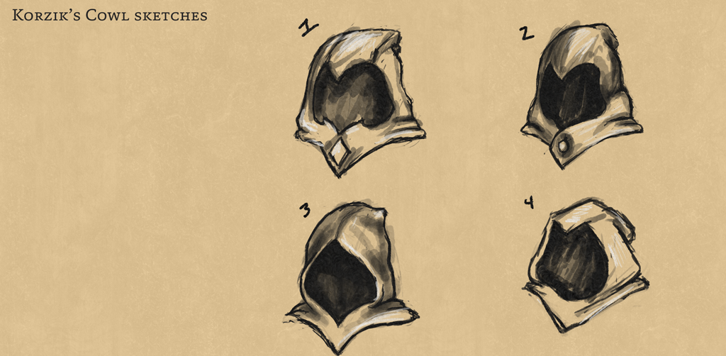 My sketches for the in game item, Korzik's Cowl